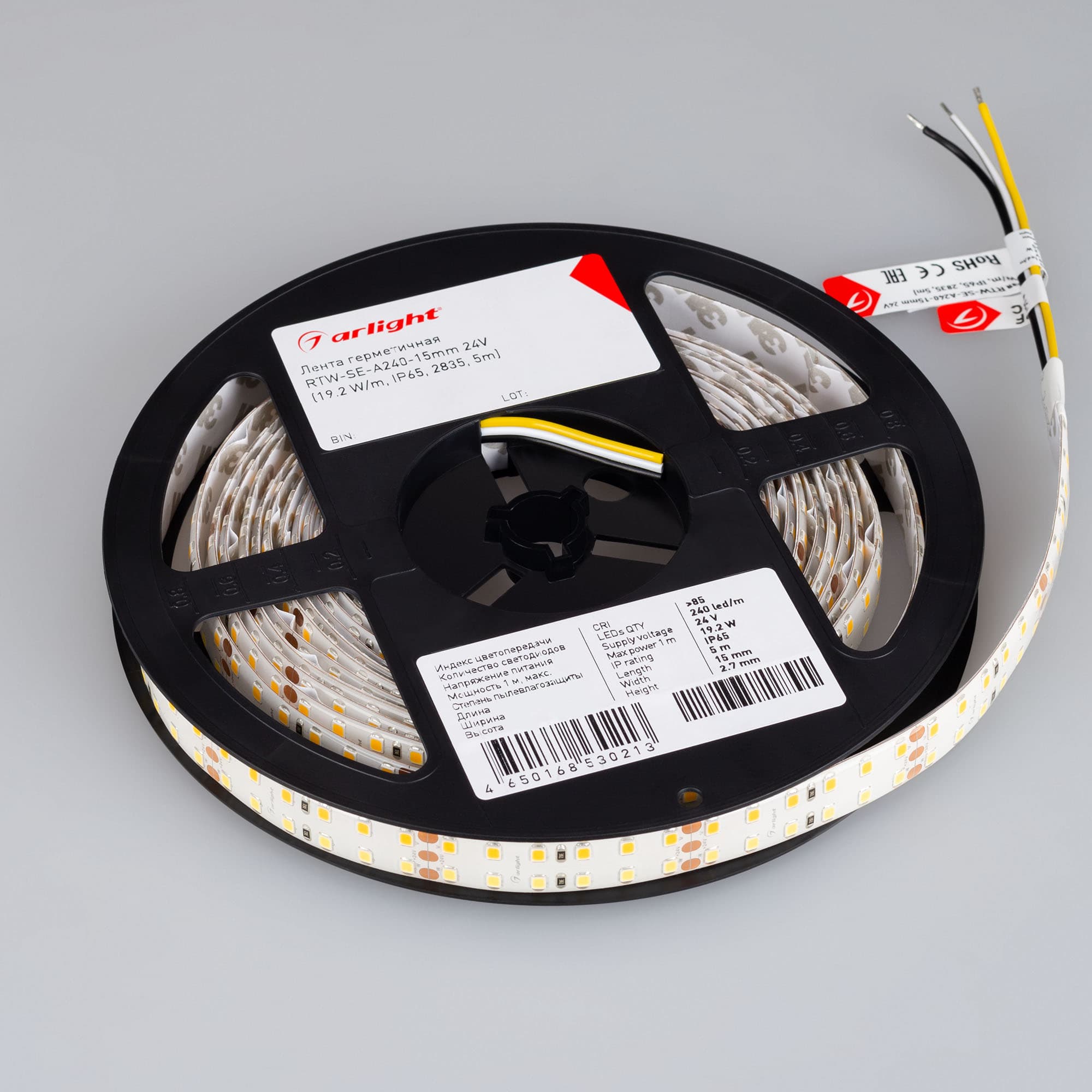 Светодиодная лента герметичная RTW-SE-A240-15mm 24V White-MIX (19.2 W/m, IP65, 2835, 5m) (Arlight, Изменяемая ЦТ) 020560(2) — фото 3