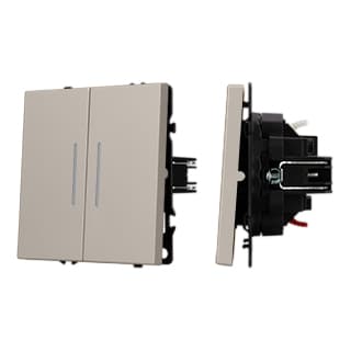 Механизм звонкового выключателя двухклавишный LED SWT-NOBE-MKR2-SFPL-L-CA (230V, 10A) (Arlight, Кашемир) 061787(1)