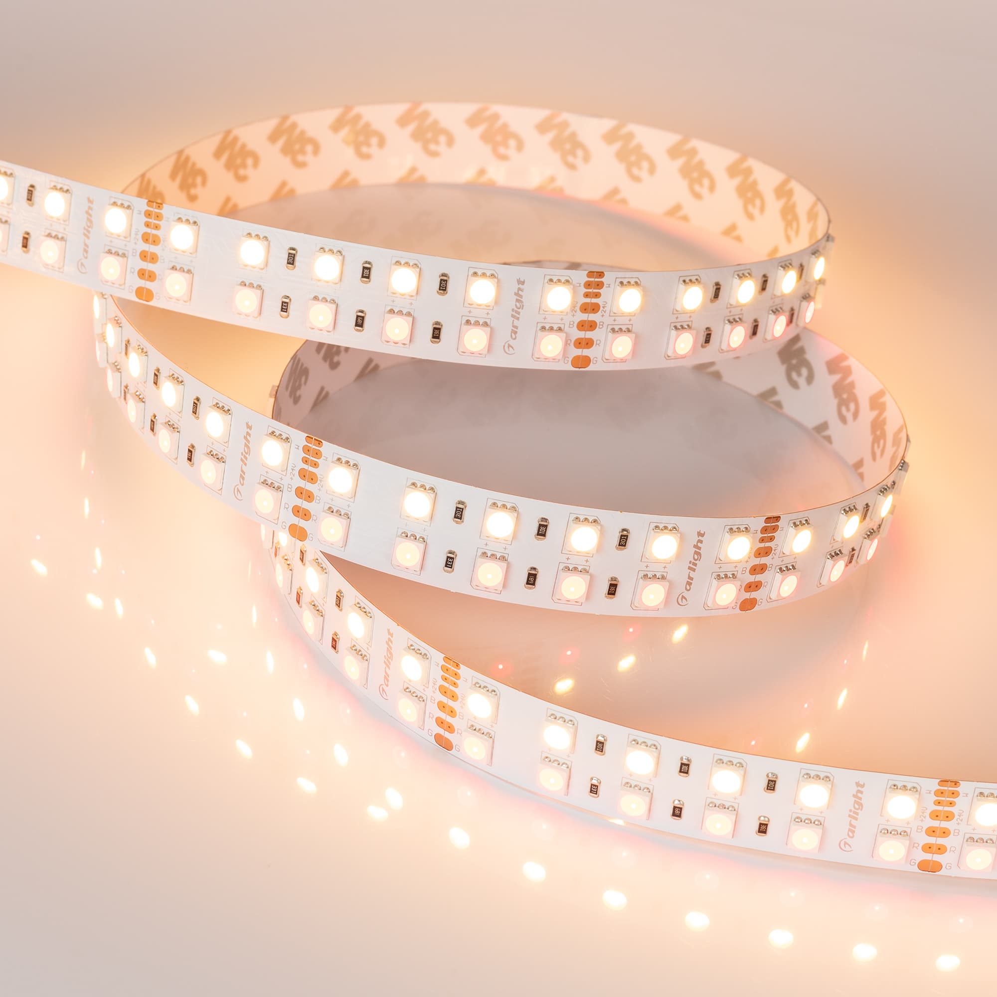 Светодиодная лента RT 2-5000 24V RGB-Warm 2x2 (5060, 720 LED, LUX) (Arlight, 32 Вт/м, IP20) 012327(1) — фото 5