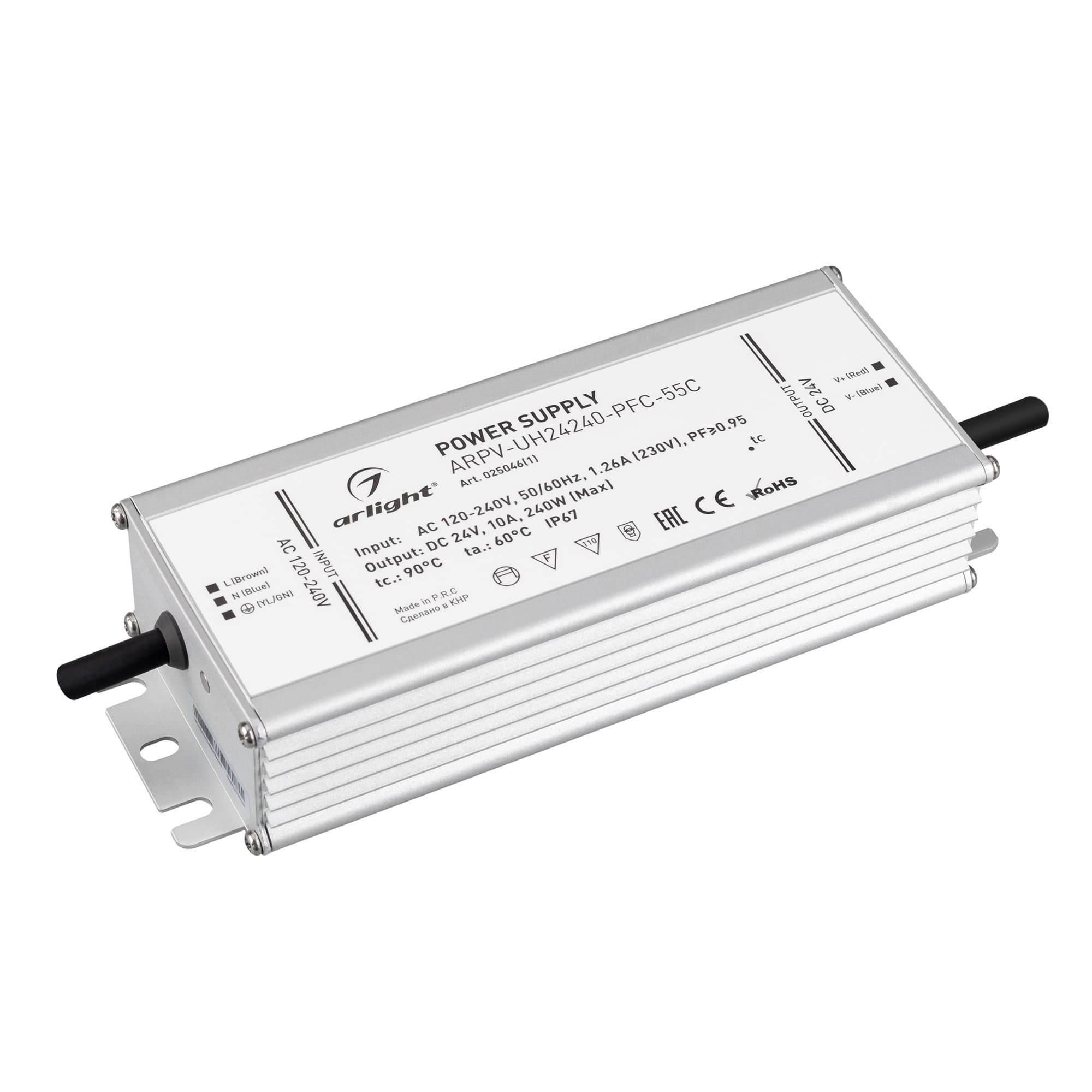 Блок питания ARPV-UH24240-PFC-55C (24V, 10.0A, 240W) (Arlight, IP67 Металл, 5 лет) 025046(1) — фото 1
