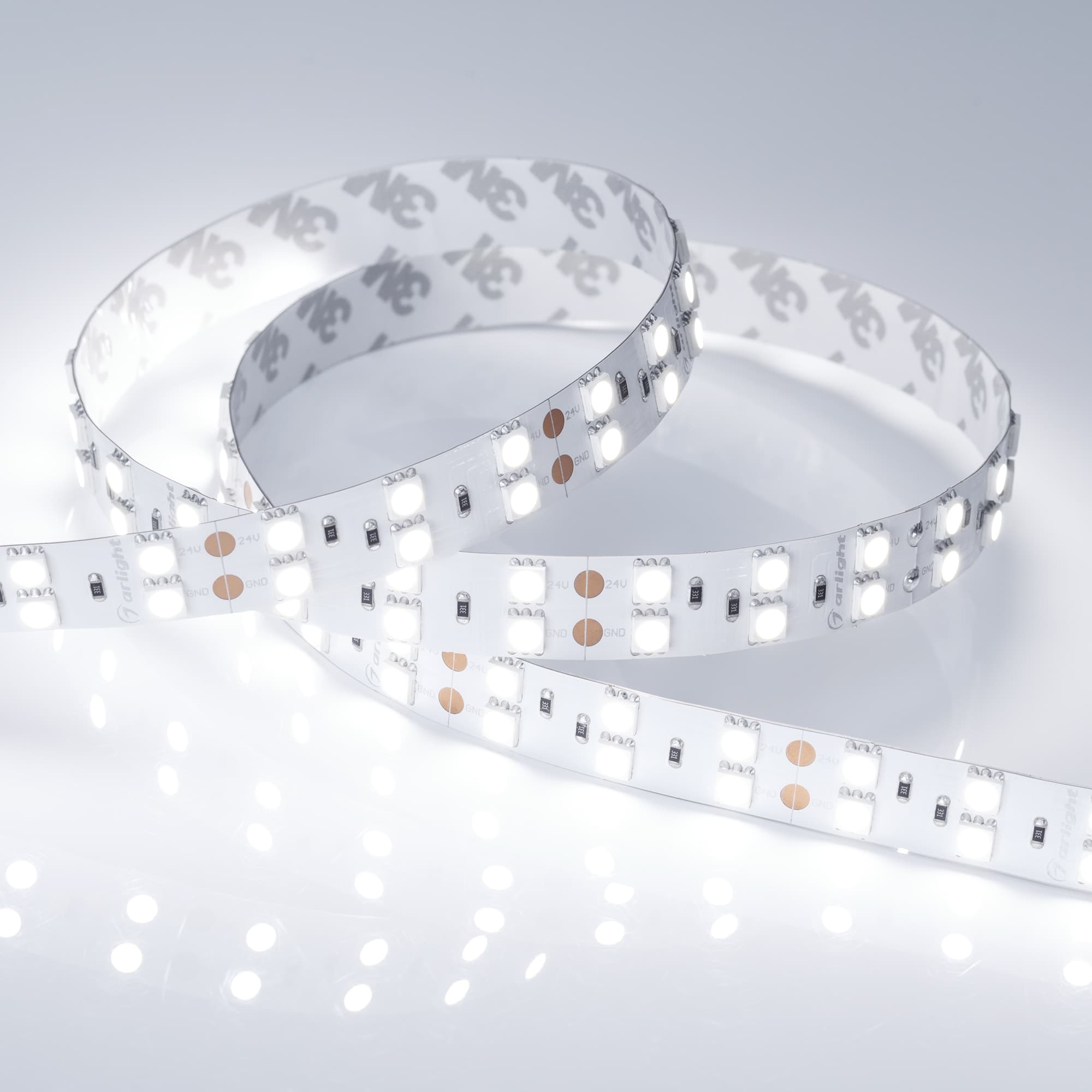 Светодиодная лента RT 2-5000 24V Cool 8K 2x2 (5060, 600 LED, LUX) (Arlight, 28.8 Вт/м, IP20) 013756 — фото 4