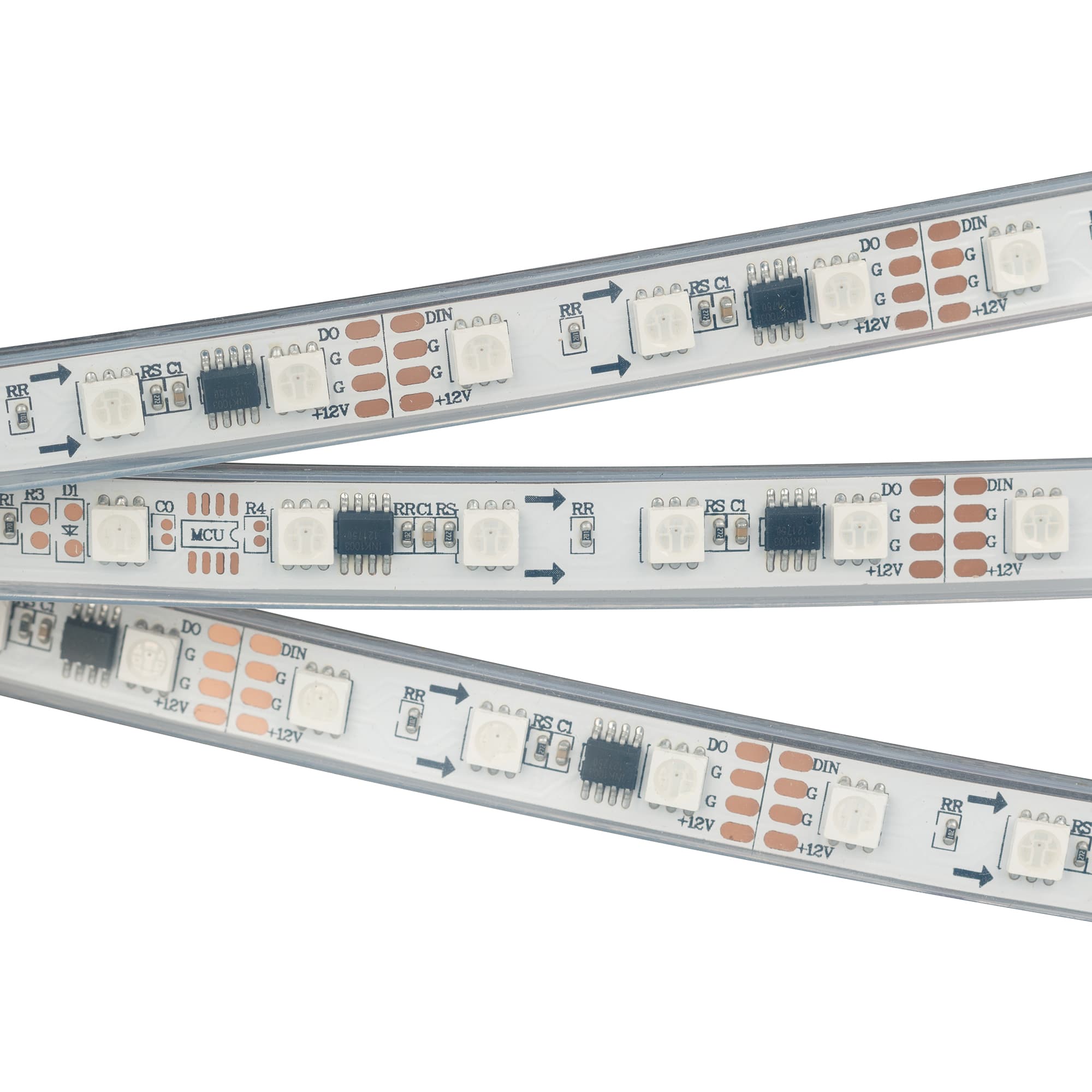 Светодиодная лента SPI-5000P-5060-60 12V Cx3 RGB-Auto (12mm, 13.2W/m, IP66) (Arlight, Закрытый, IP66) 021230(1) — фото 1
