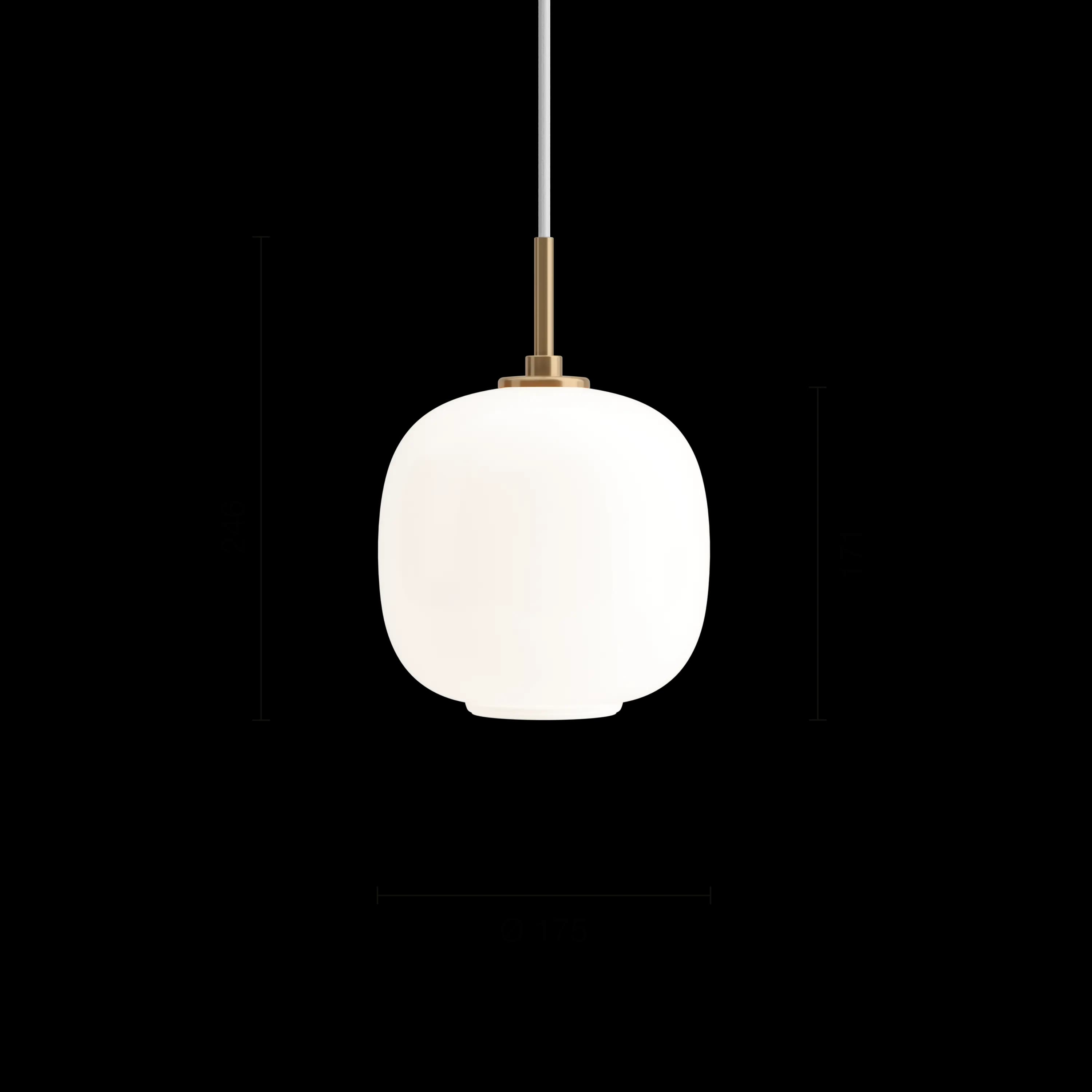 Louis Poulsen VL 45 Radiohus Pendant Brass/glossy white opal glass Ø 175 — фото 11