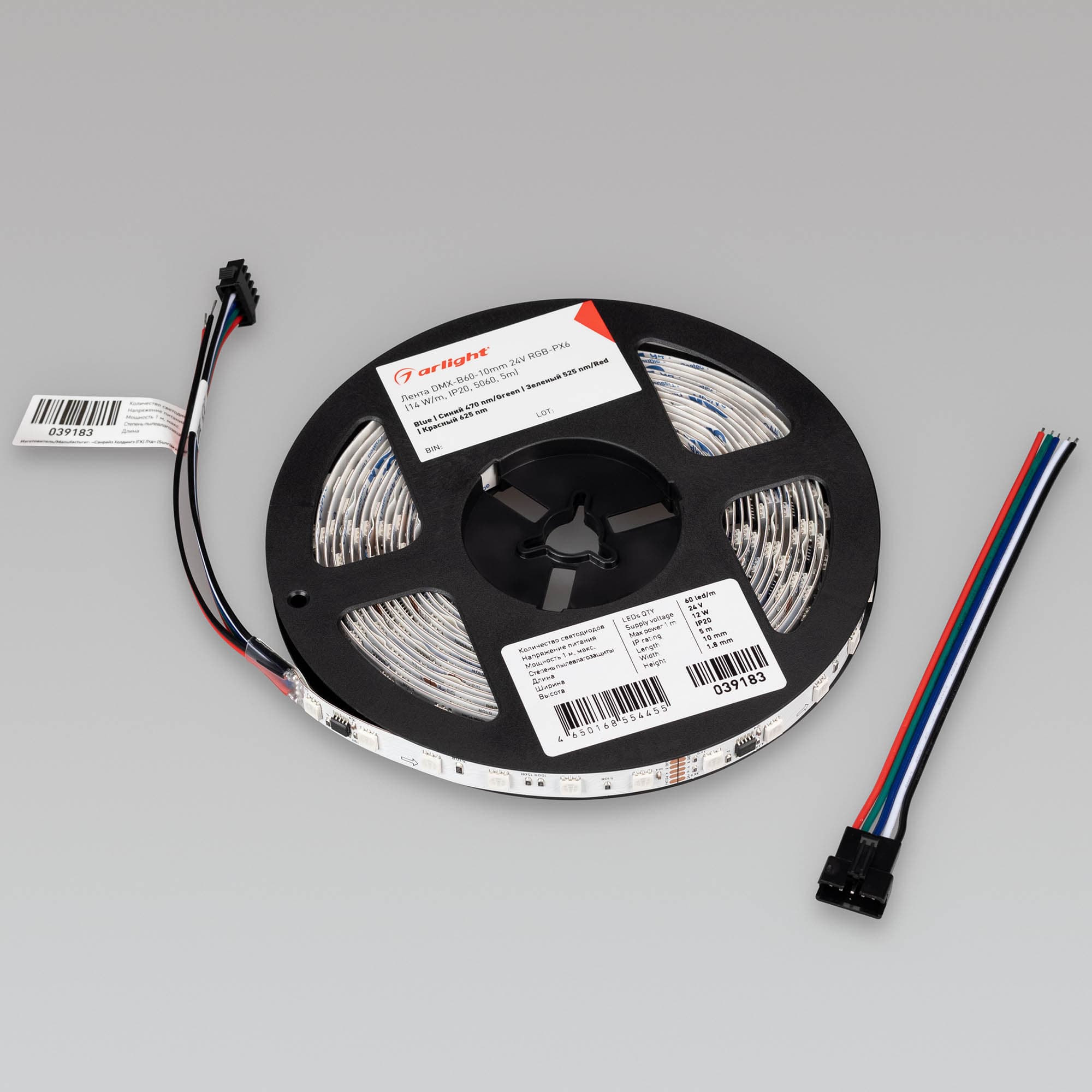 Светодиодная лента DMX-B60-10mm 24V RGB-PX6 (14 W/m, IP20, 5060, 5m) (Arlight, -) 039183 — фото 4