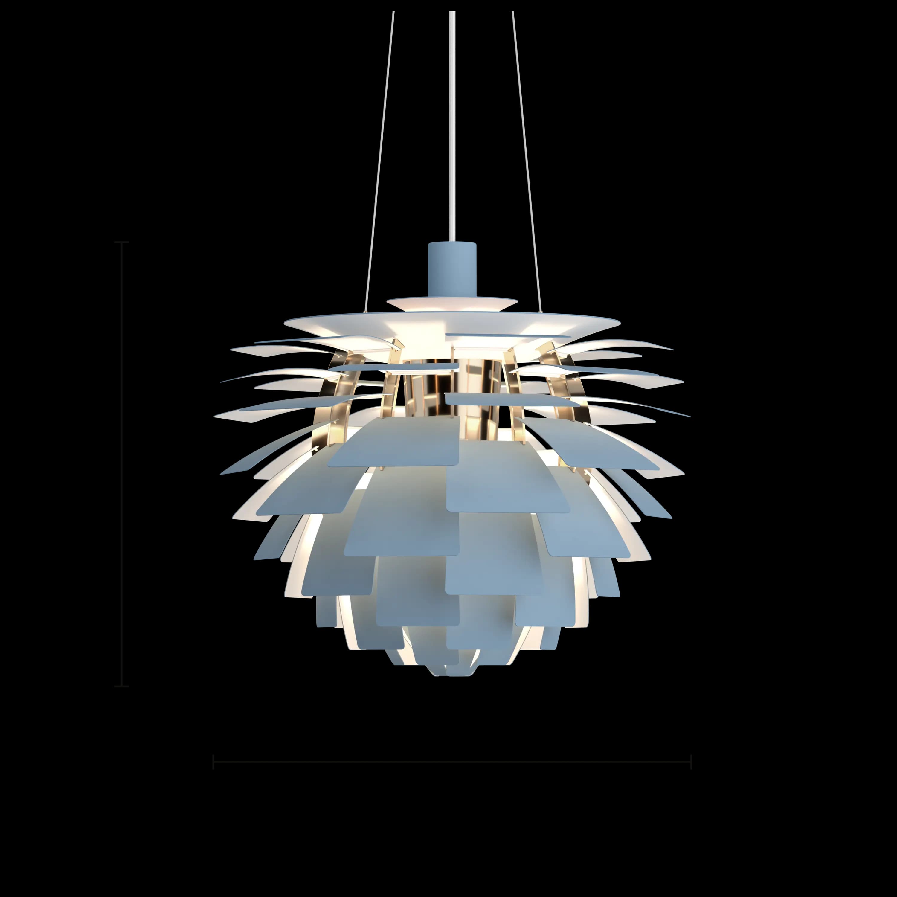 Louis Poulsen PH Artichoke Dusty blue/brass metallised Ø 480 — фото 8