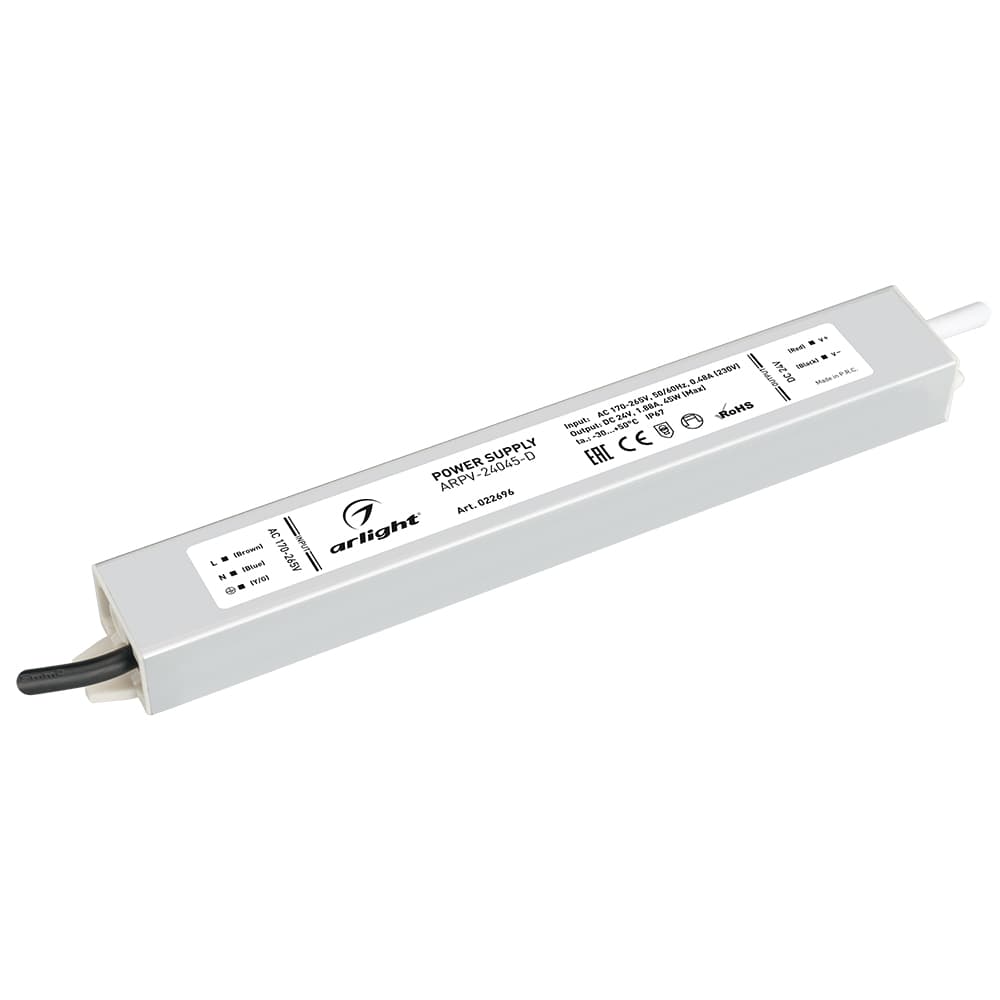 Блок питания ARPV-24045-D (24V, 1.9A, 45W) (Arlight, IP67 Металл, 3 года) 022696 — фото 1