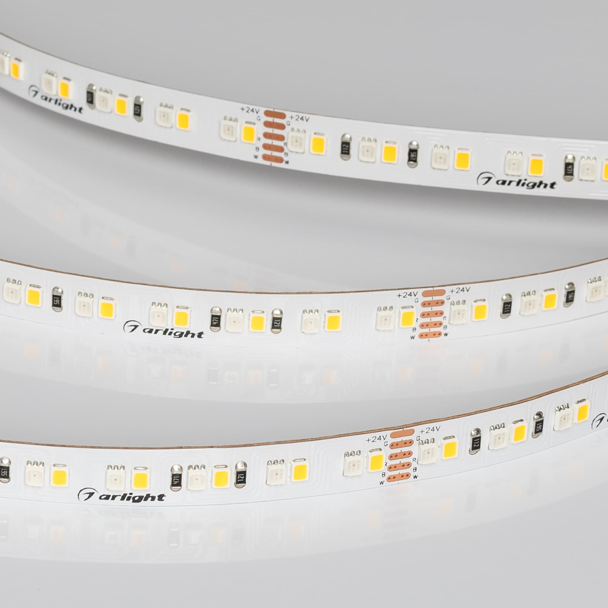 Светодиодная лента RT-A168-10mm 24V RGBW-Warm (20 W/m, IP20, 5m) (Arlight, высок.эфф.150 лм/Вт) 056879 — фото 7