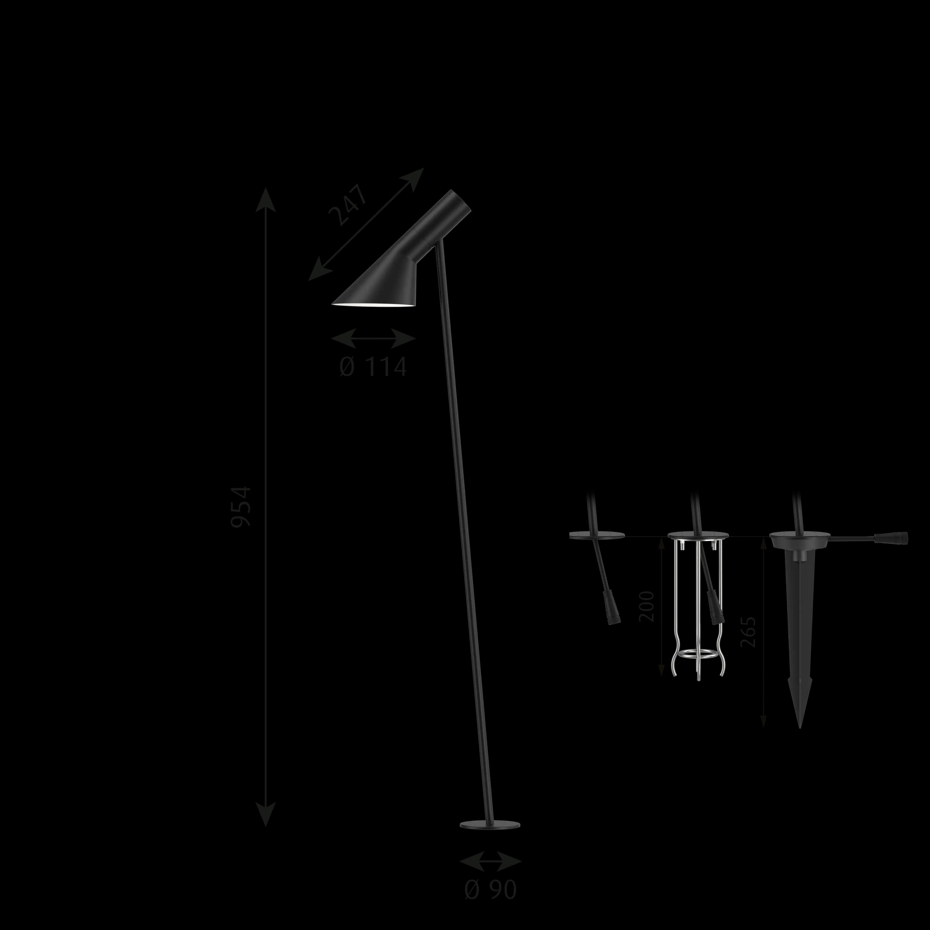 Louis Poulsen AJ Garden Bollard Black texture LONG — фото 8