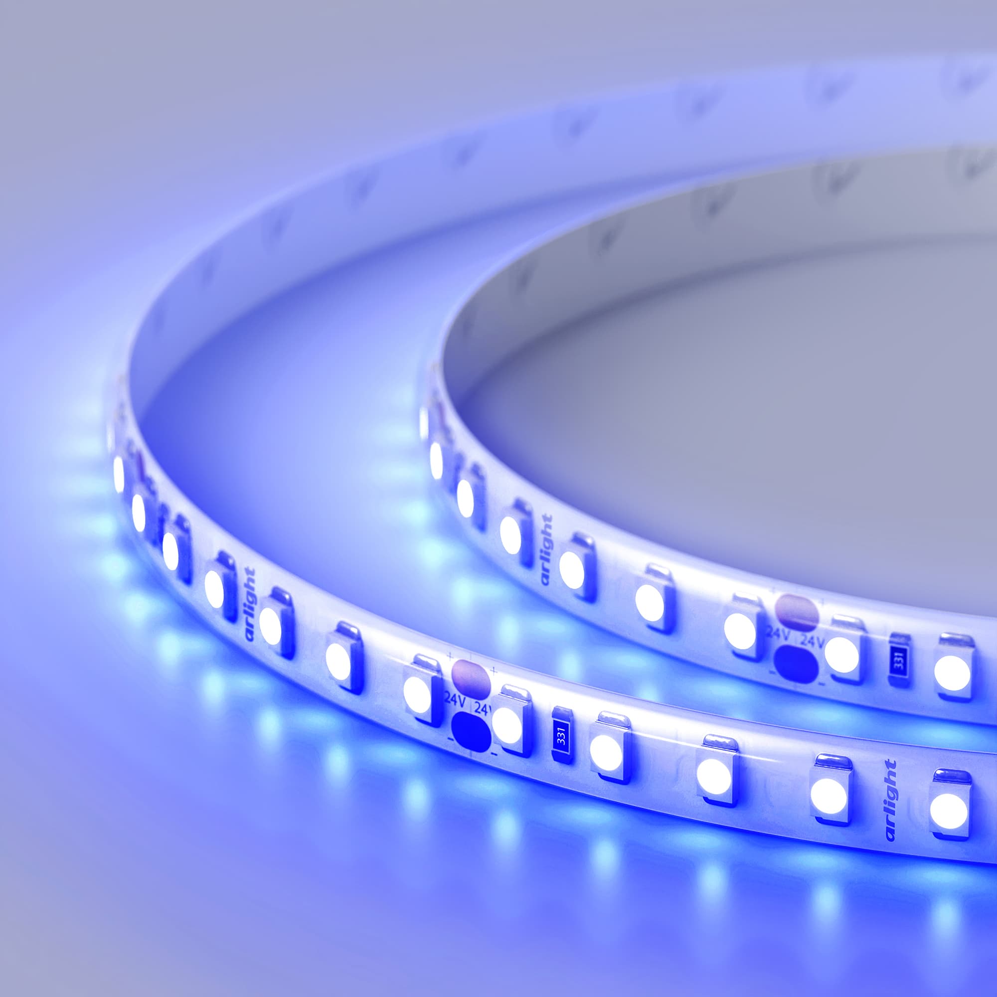 Светодиодная лента RTW 2-5000SE 24V Blue 2x (3528, 600 LED, LUX) (Arlight, 9.6 Вт/м, IP65) 014676 — фото 4