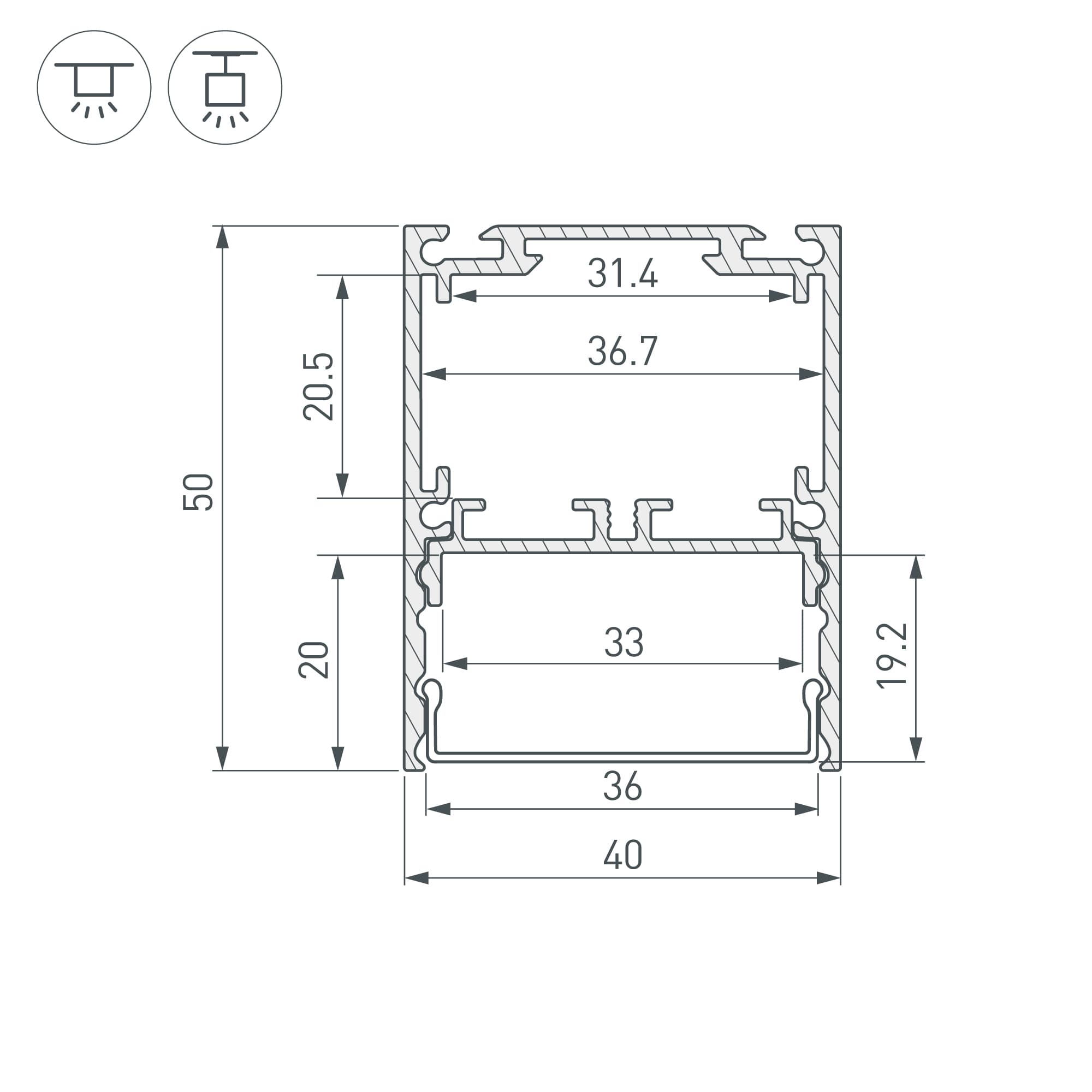 Профиль SL-LINE-4050-3L-2000 ANOD BLACK (Arlight, Алюминий) 044670 — фото 7
