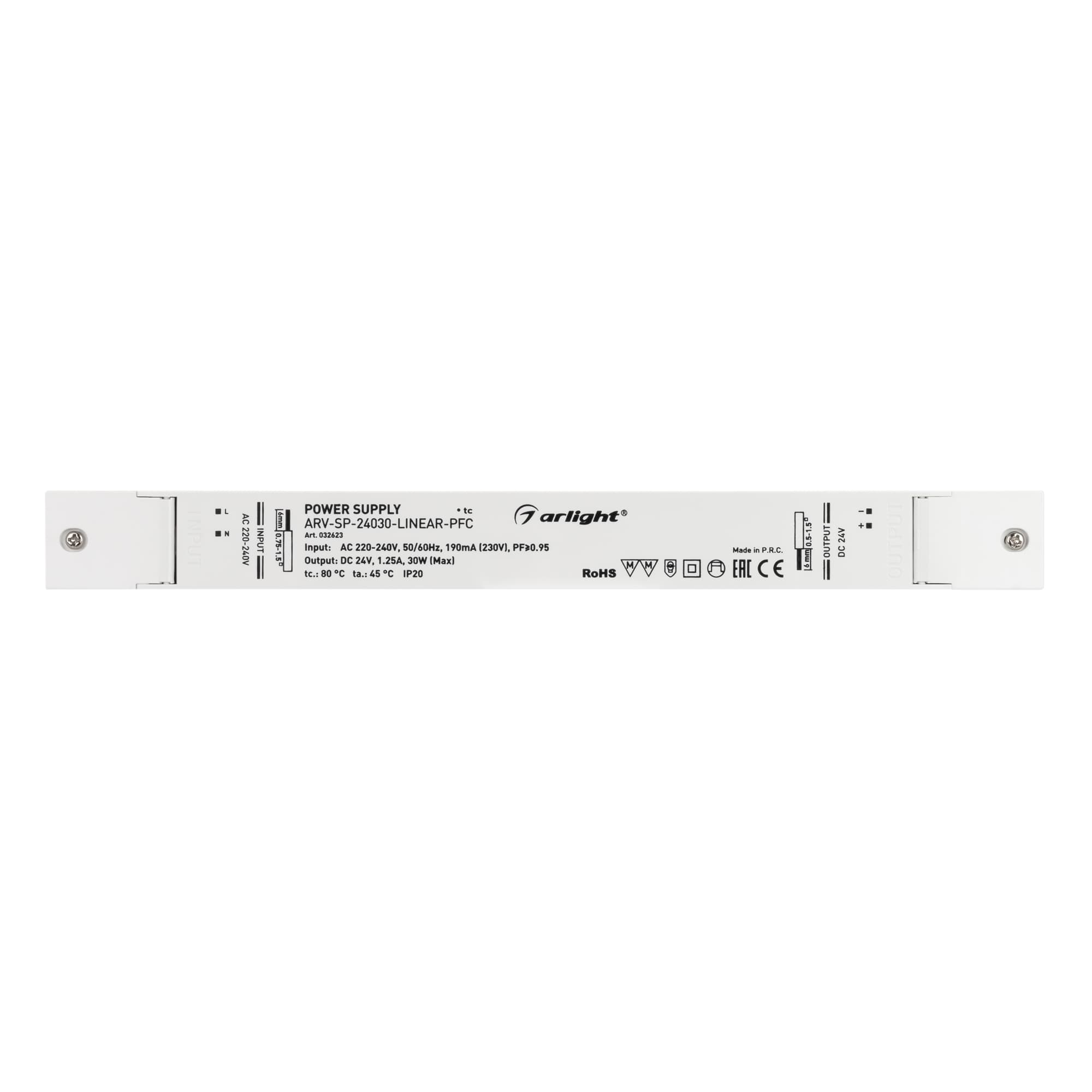 Блок питания ARV-SP-24030-LINEAR-PFC (24V, 1.25A, 30W) (Arlight, IP20 Пластик, 5 лет) 032623 Arlight — фото 2
