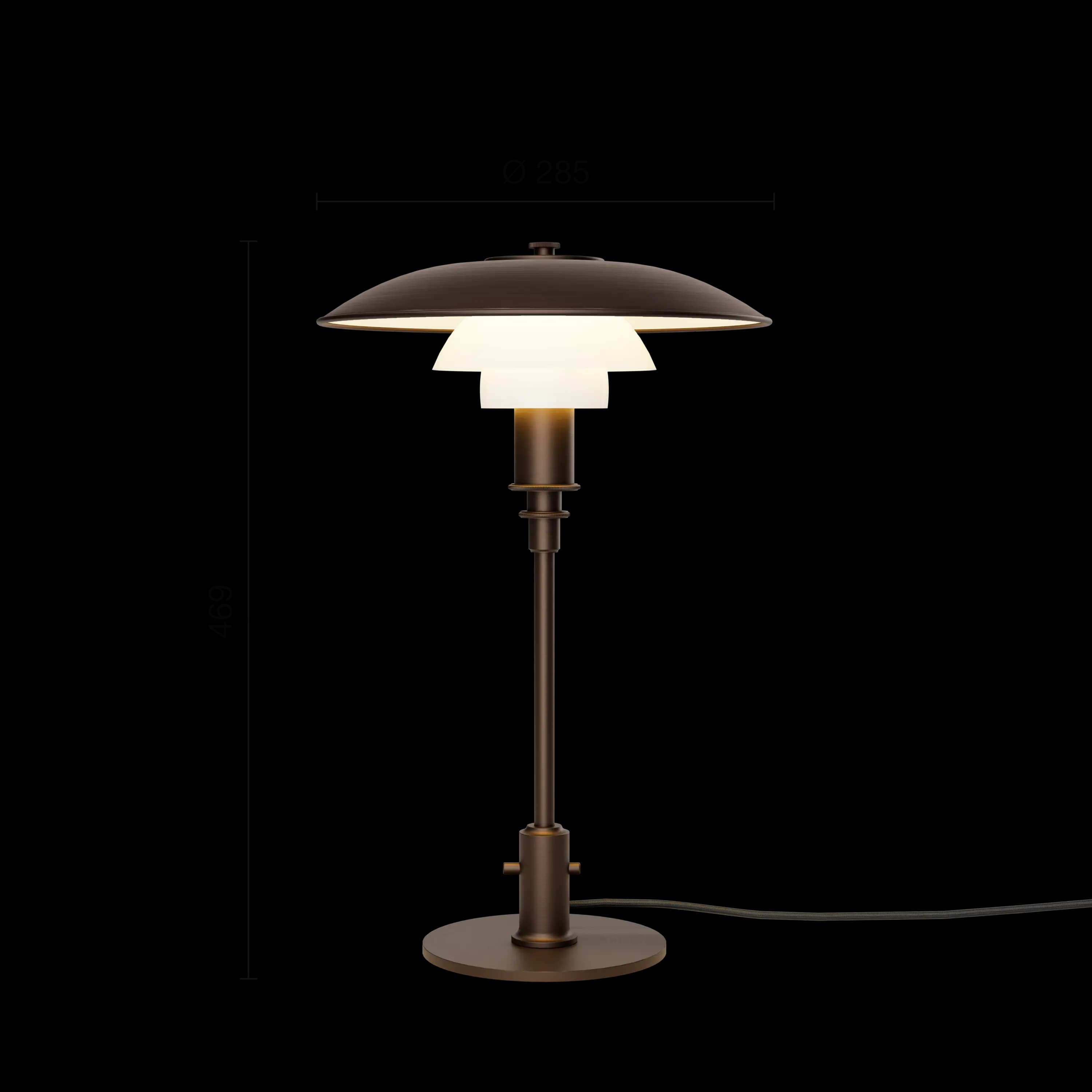 Louis Poulsen PH 3/2 Aged Brass Opal Table Lamp Aged brass/opal glass — фото 4