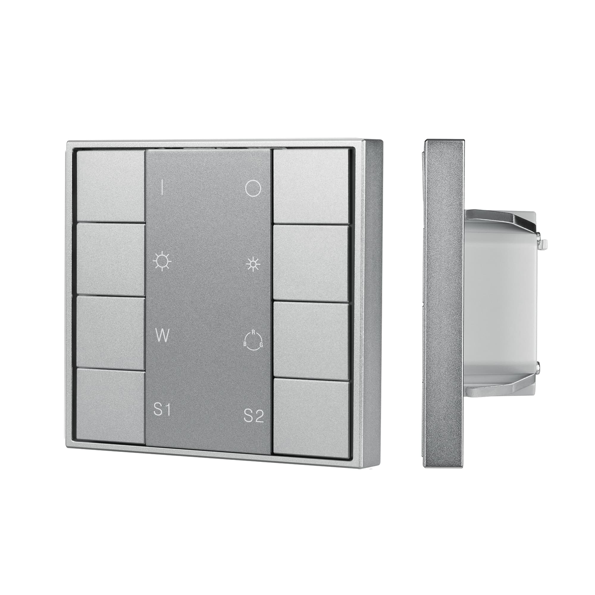 INTELLIGENT ARLIGHT Кнопочная панель DALI-201-23-1G-2SC-RGBW-DT8-IN Silver (BUS, Frame) (IARL, IP20 Металл, 3 года) 048220