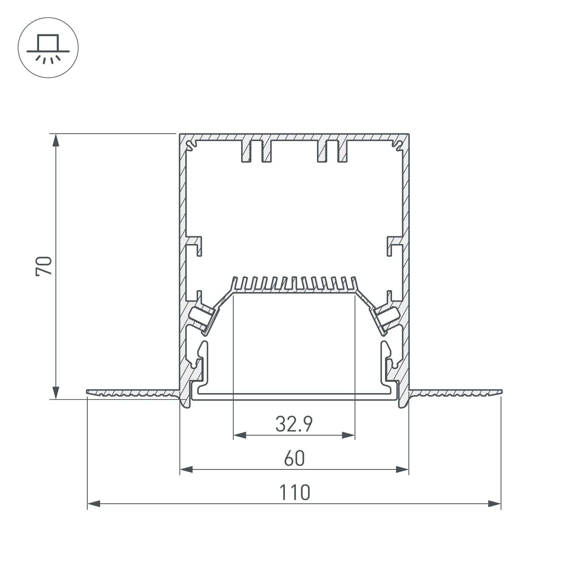 Профиль SL-LINIA55-FANTOM-2000 ANOD (Arlight, Алюминий) 027161 — фото 3
