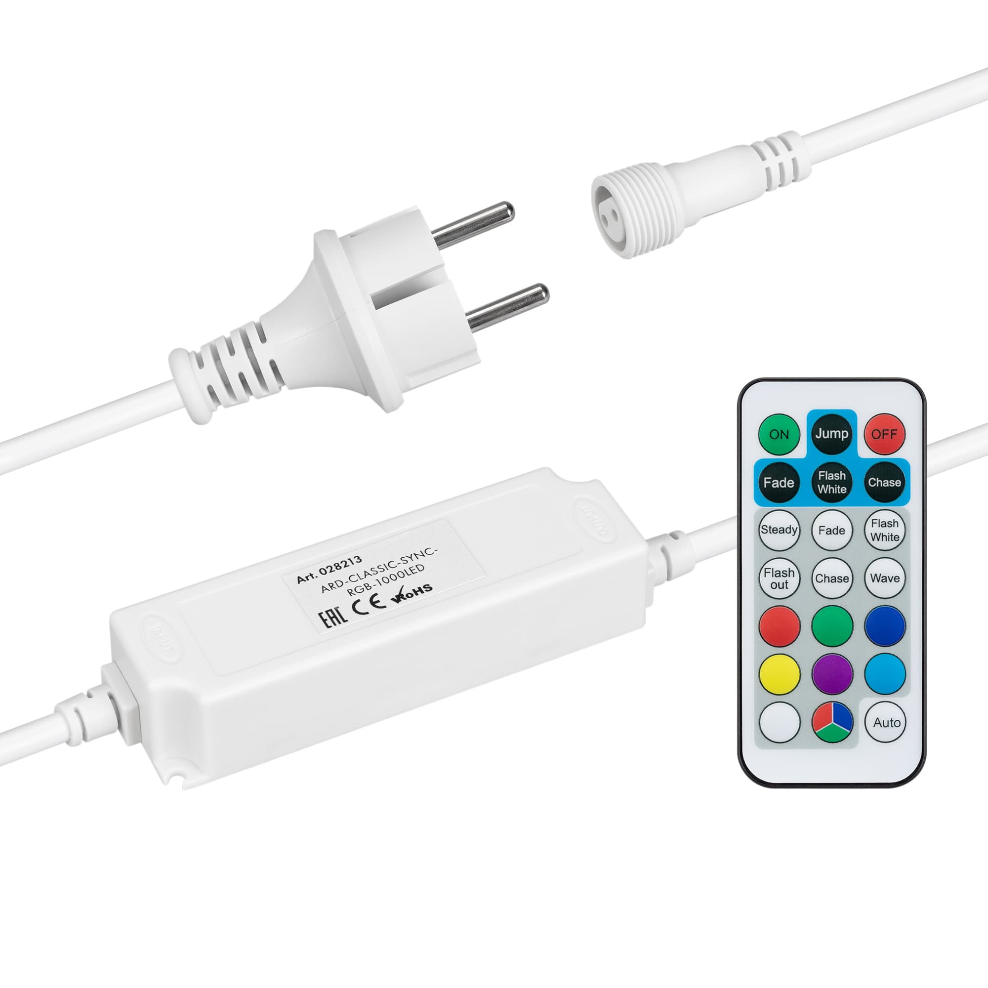 Arlight Контроллер ARD-CLASSIC-SYNC-RGB-1000LED White (230V, 80W, RF ПДУ) (Ardecoled, Закрытый) 028213