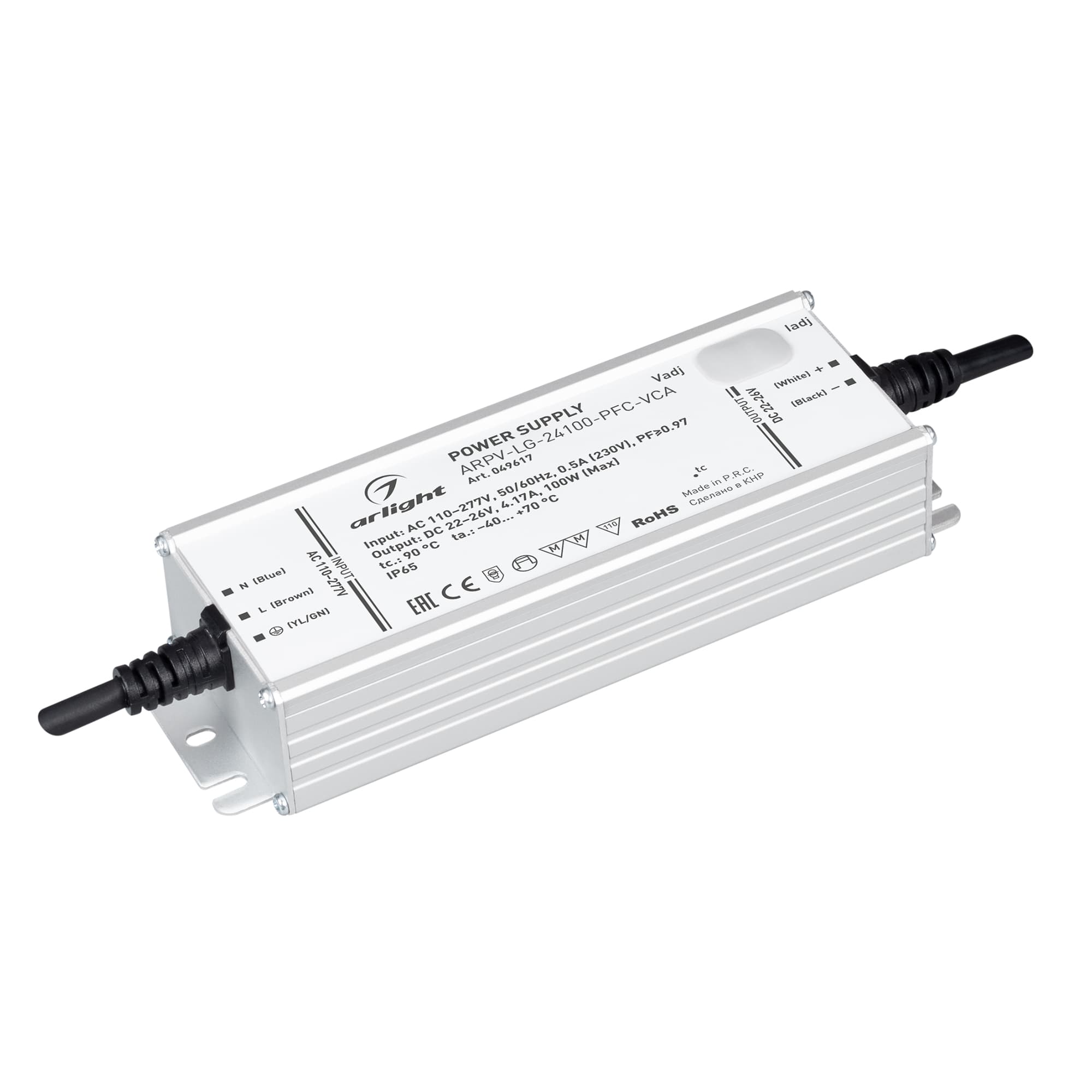 Блок питания ARPV-LG-24100-PFC-VCA (22-26V, 4.17A, 100W) (Arlight, IP65 Металл, 5 лет) 049617 — фото 1