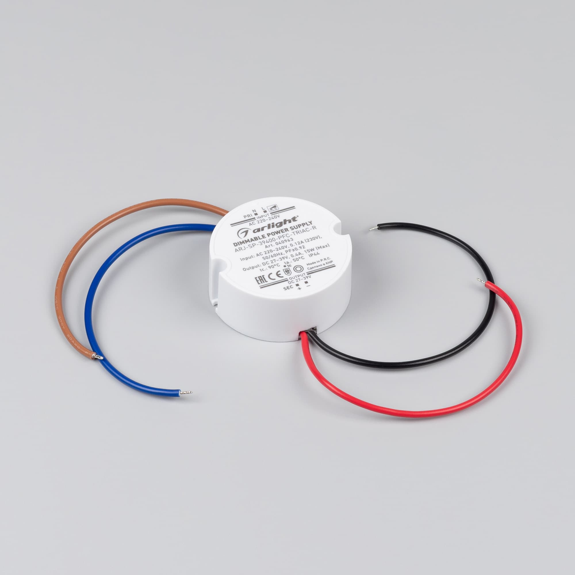 Блок питания ARJ-SP-39400-PFC-TRIAC-R (15W, 27-39V, 400mA) (Arlight, IP44 Пластик, 5 лет) 040963 — фото 2
