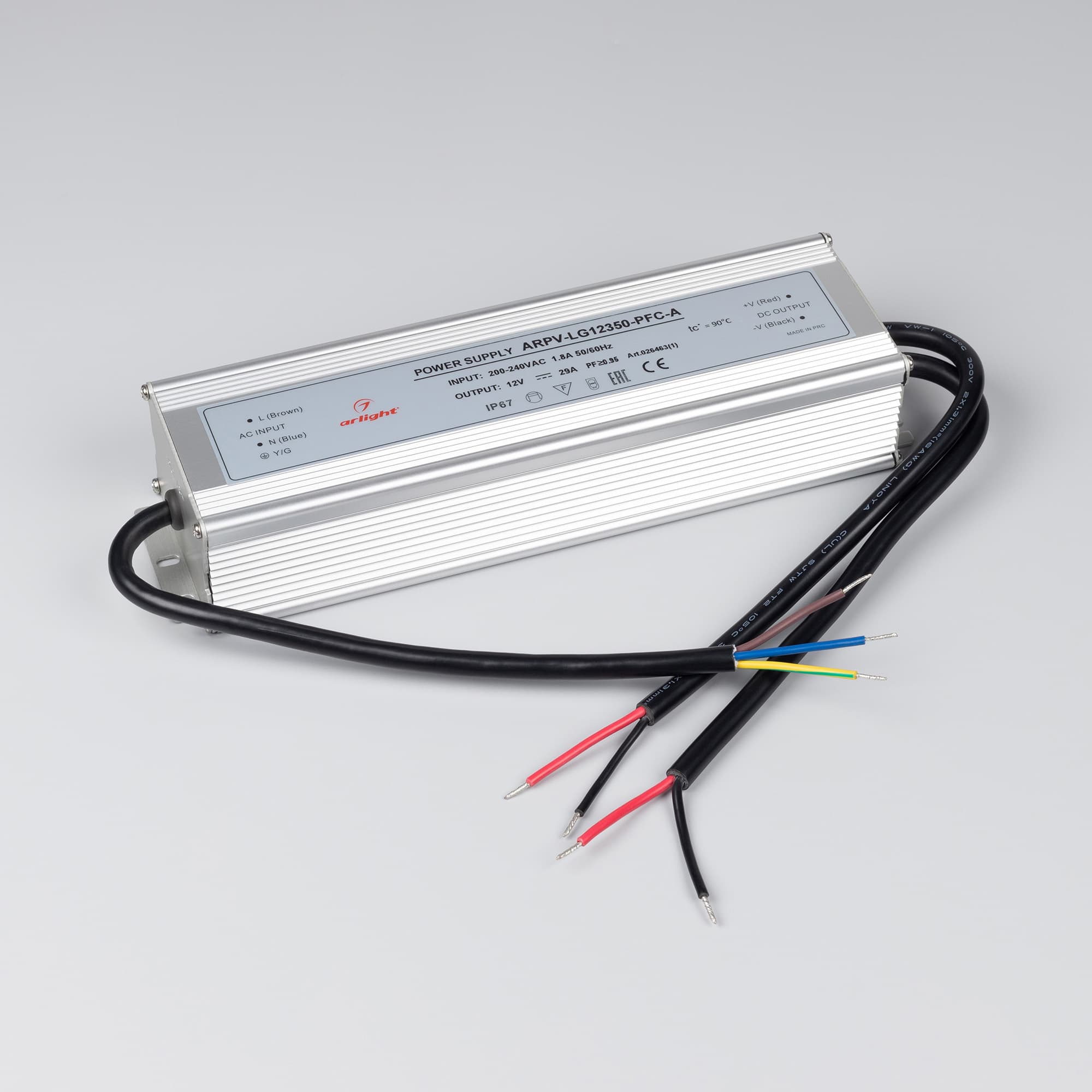 Блок питания ARPV-LG12350-PFC-A (12V, 29.0A, 350W) (Arlight, IP67 Металл, 5 лет) 026463(1) — фото 2