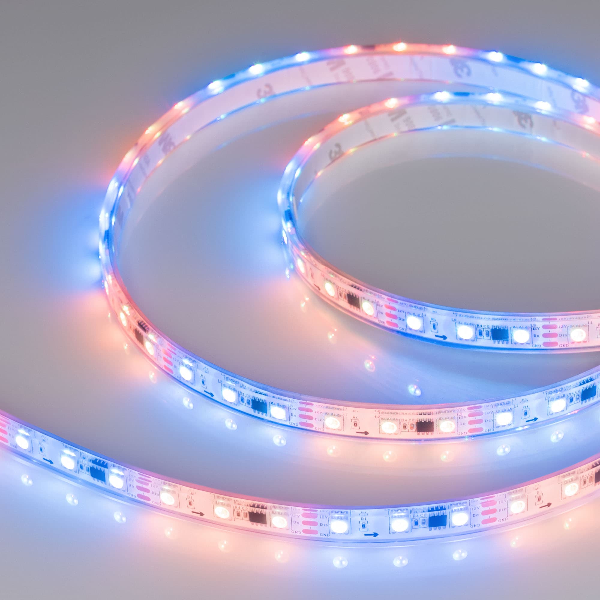 Светодиодная лента герметичная SPI-PFS-B60-12mm 12V RGB-PX3 (14.4W/m, IP68, 5060, 5m) (Arlight, бегущий огонь) 026155(3) — фото 1