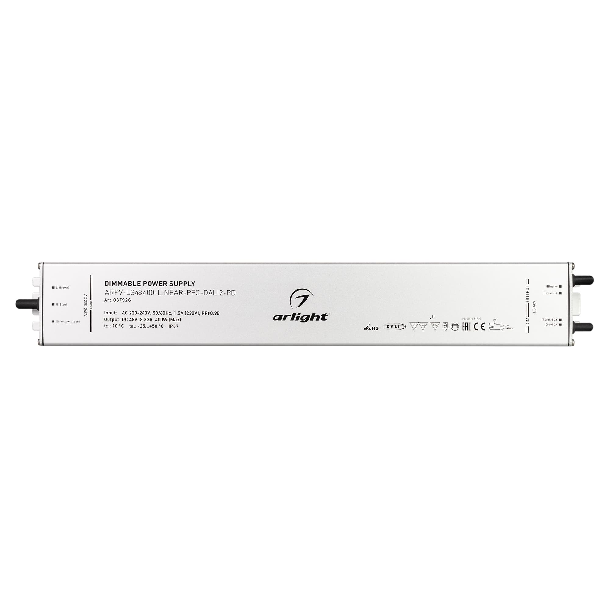 Блок питания ARPV-LG48400-LINEAR-PFC-DALI2-PD (48V, 8.3A, 400W) (Arlight, IP67 Металл, 5 лет) 037926 — фото 2