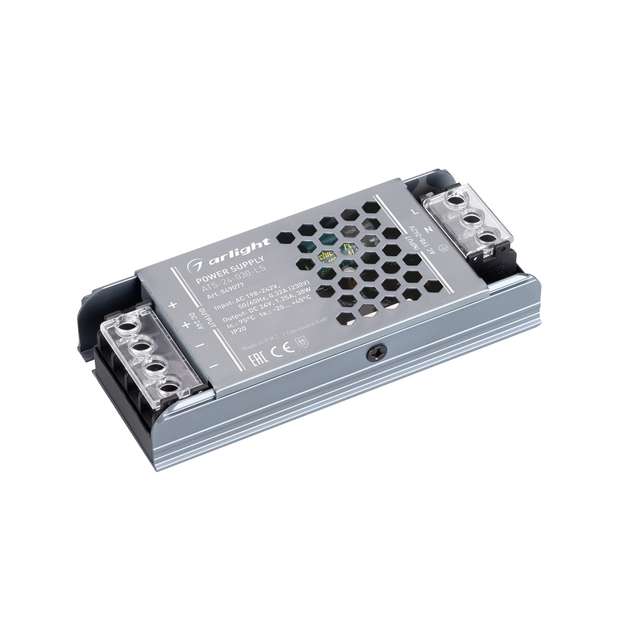 Блок питания ATS-24-030-LS (24V, 1.25A, 30W) (Arlight, IP20 Сетка, 5 лет) 049077 Arlight — фото 1