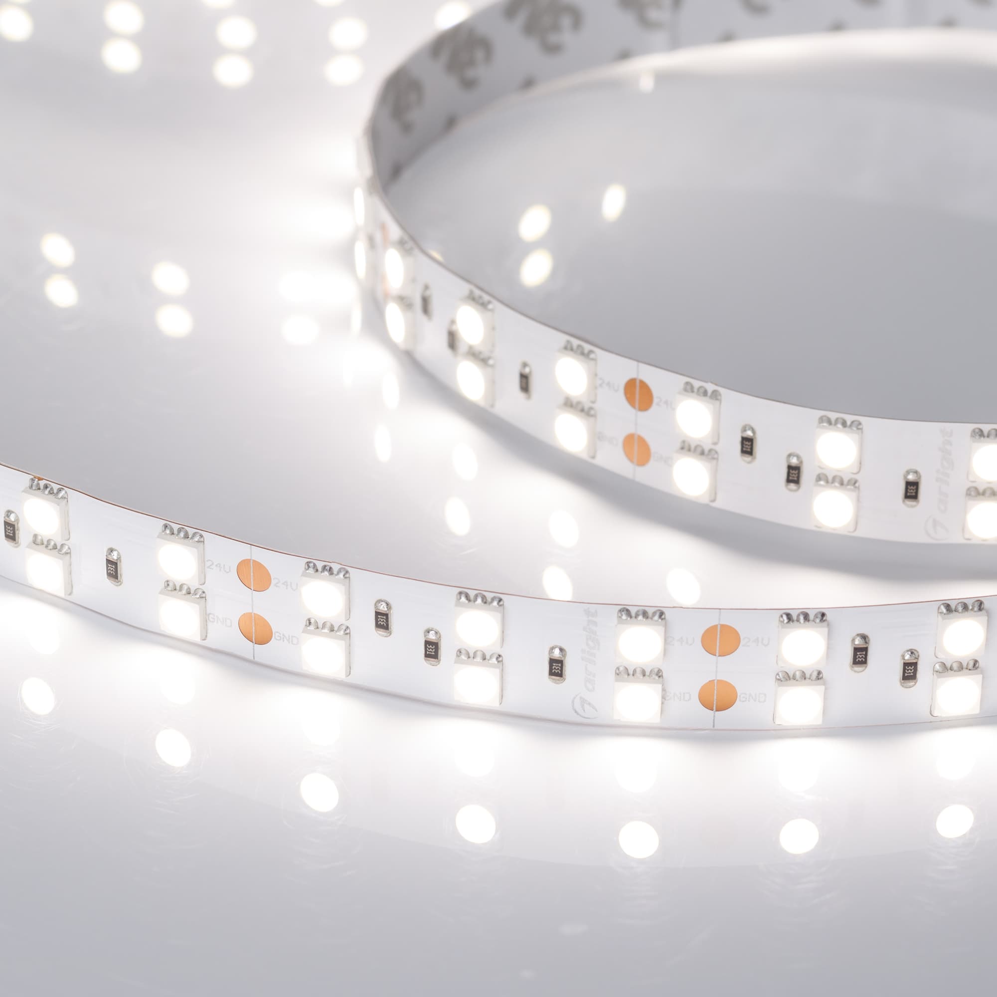 Светодиодная лента RT 2-5000 24V Day4000 2x2 (5060, 600 LED, LUX) (Arlight, 28.8 Вт/м, IP20) 013759 — фото 3
