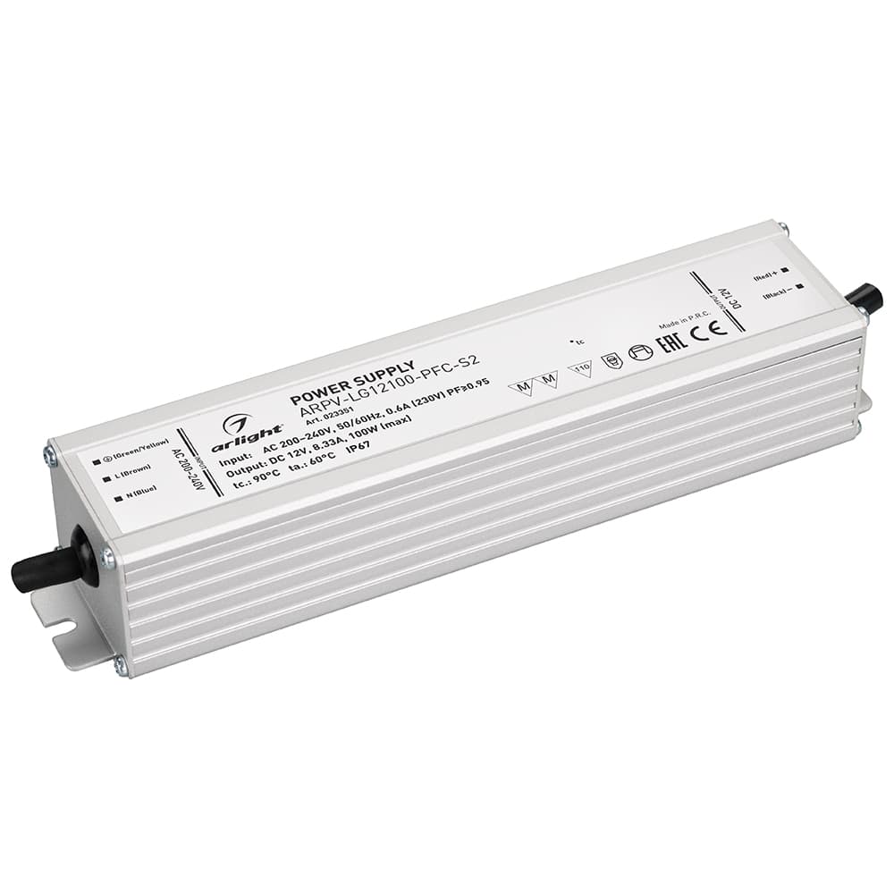 Блок питания ARPV-LG12100-PFC-S2 (12V, 8.3A, 100W) (Arlight, IP67 Металл, 5 лет) 023351 — фото 1