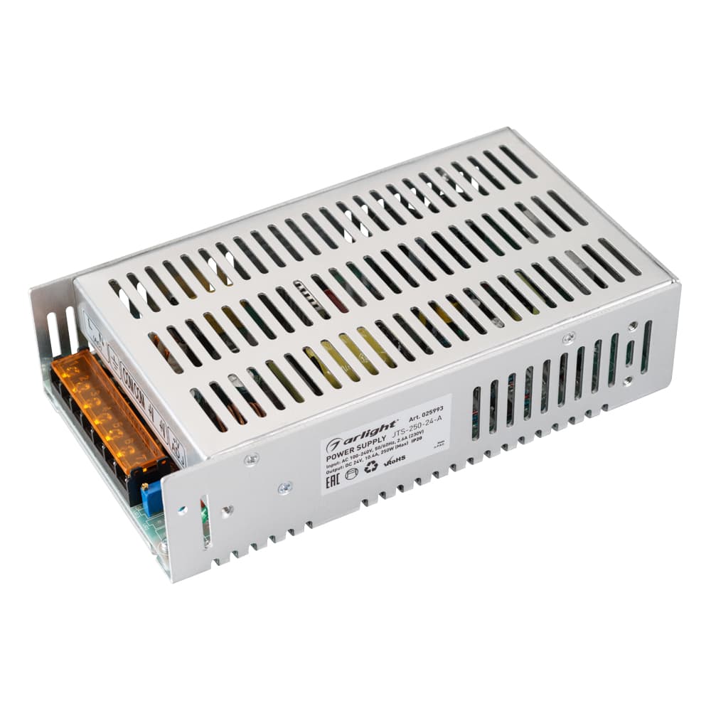 Блок питания JTS-250-24-A (0-24V, 10.4A, 250W) (Arlight, IP20 Сетка, 2 года) 025993