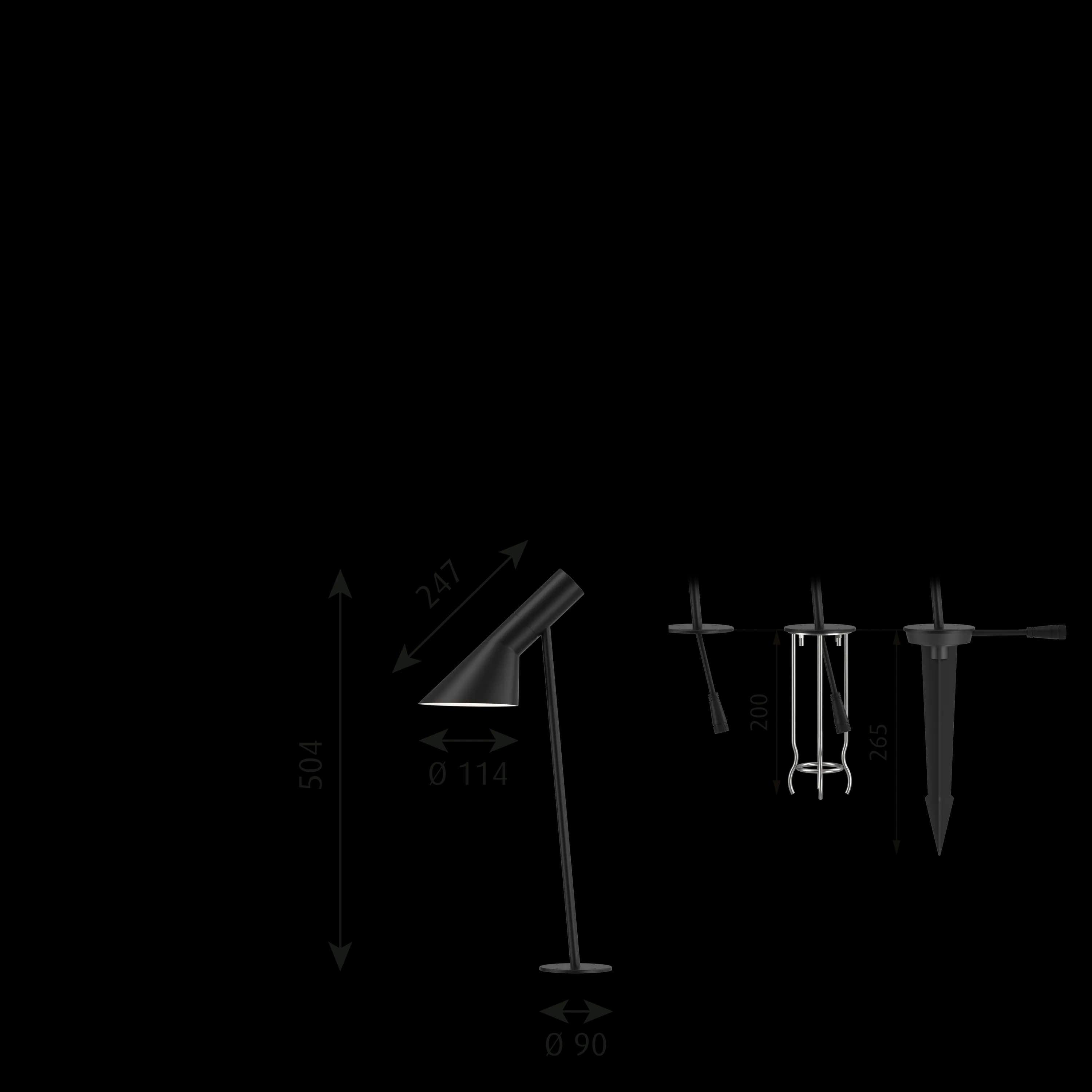 Louis Poulsen AJ Garden Bollard Black texture SHORT — фото 8