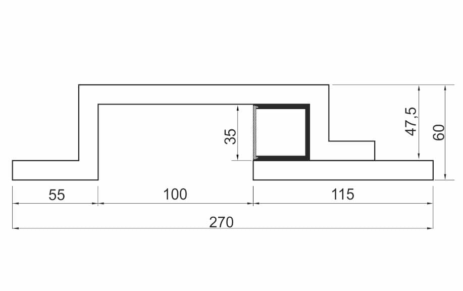 Декоративный Профиль ARL-BAY-SQUARE-35-250 (ГКЛ 12.5мм) (Arlight, -) 022256 Arlight — фото 2