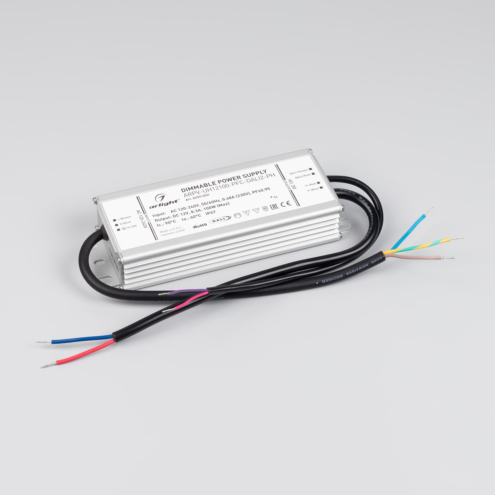 Блок питания ARPV-UH12100-PFC-DALI2-PH (12V, 8.3A, 100W) (Arlight, IP67 Металл, 7 лет) 029513(2) — фото 2
