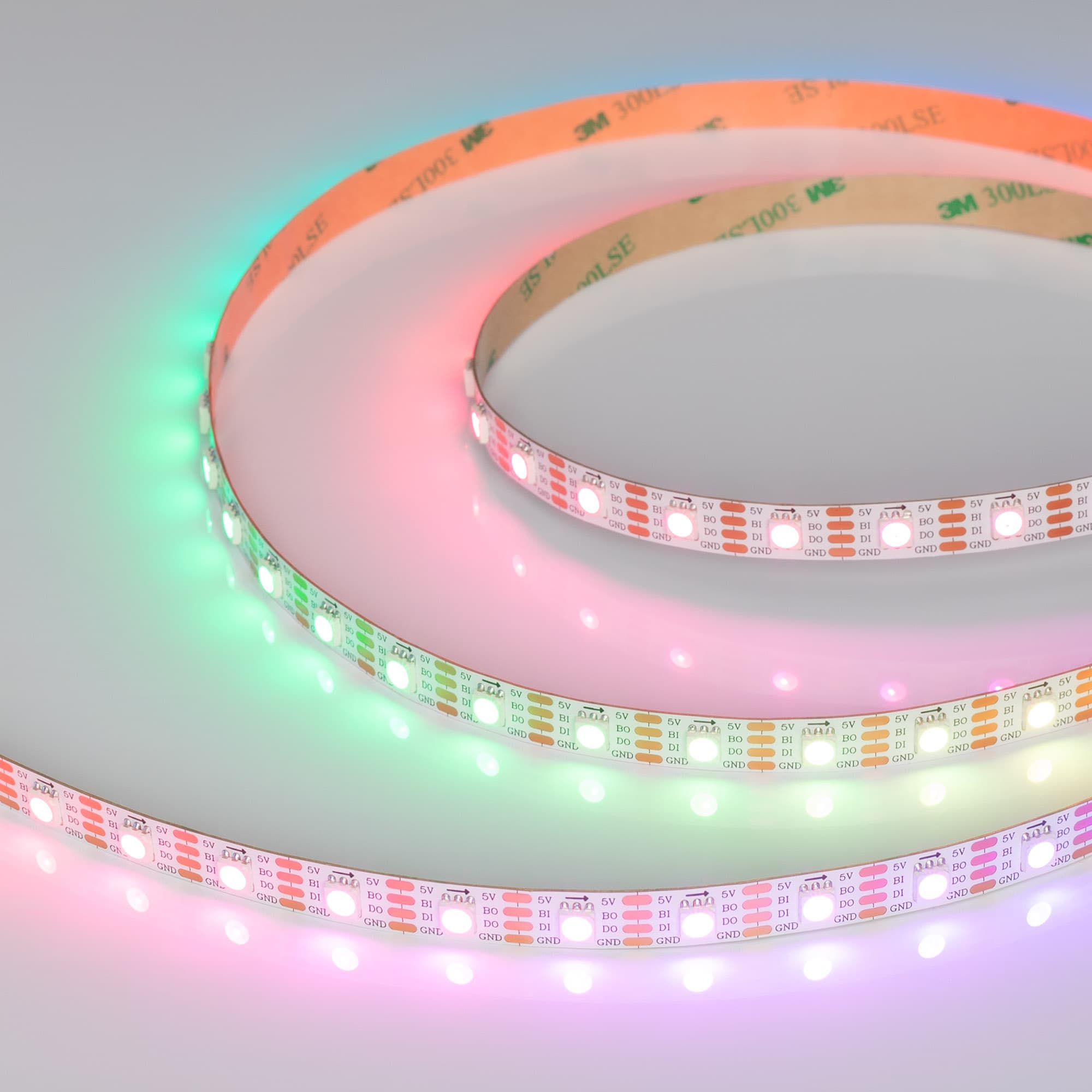 Светодиодная лента SPI-B60-10mm 5V RGB-PX1-BPT (12 W/m, IP20, 5060, 5m) (Arlight, бегущий огонь) 037855 — фото 1