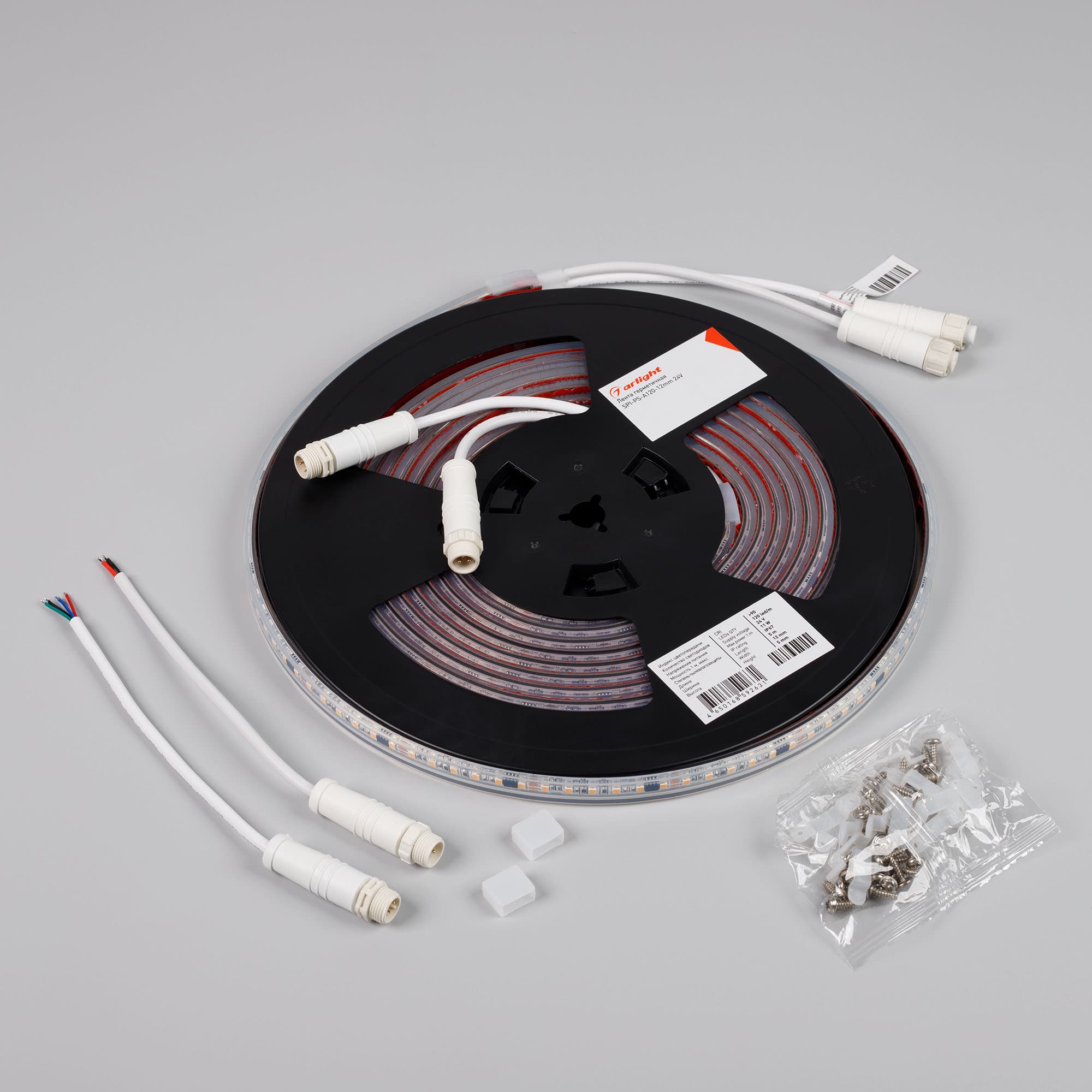 Светодиодная лента герметичная SPI-PS-A120-12mm 24V White6000-PX6-BPT (11 W/m, IP67, 2835, 5m) (Arlight, бегущий огонь) 049445 — фото 3