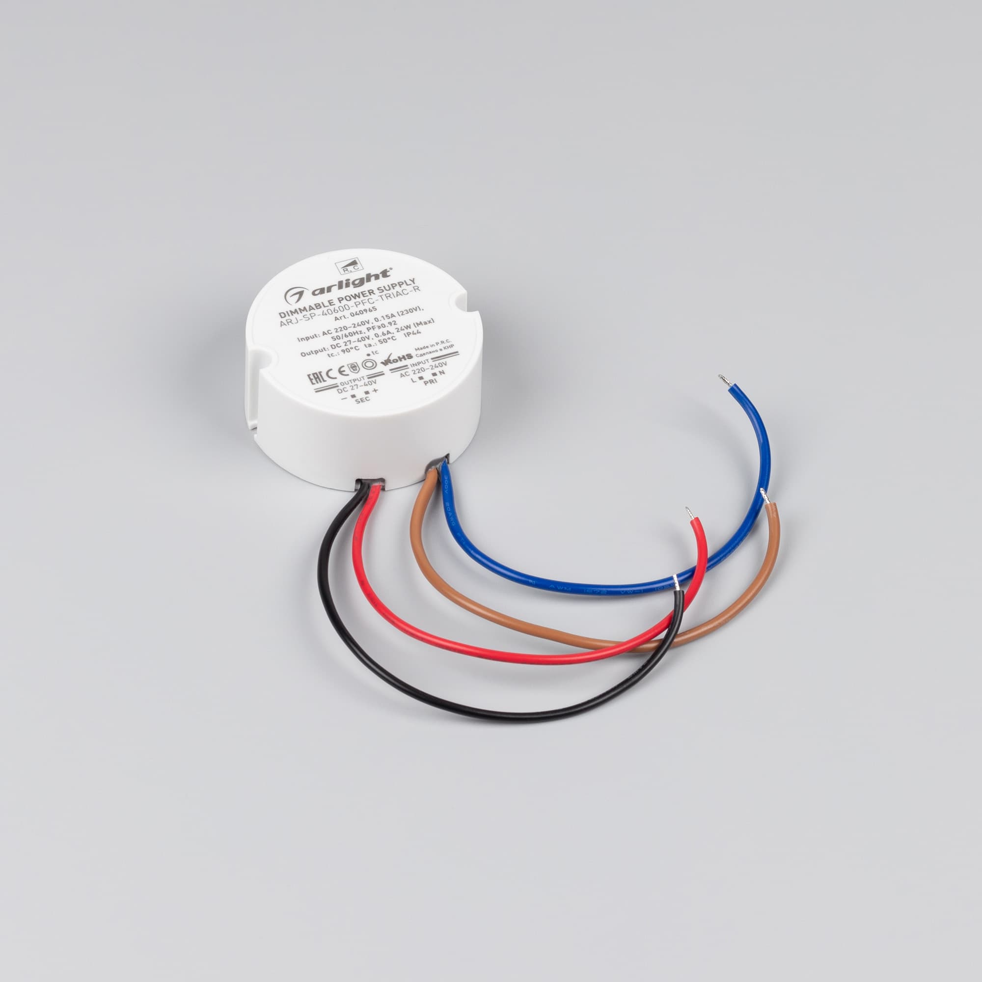 Блок питания ARJ-SP-40600-PFC-TRIAC-R (24W, 27-40V, 600mA) (Arlight, IP44 Пластик, 5 лет) 040965 — фото 2
