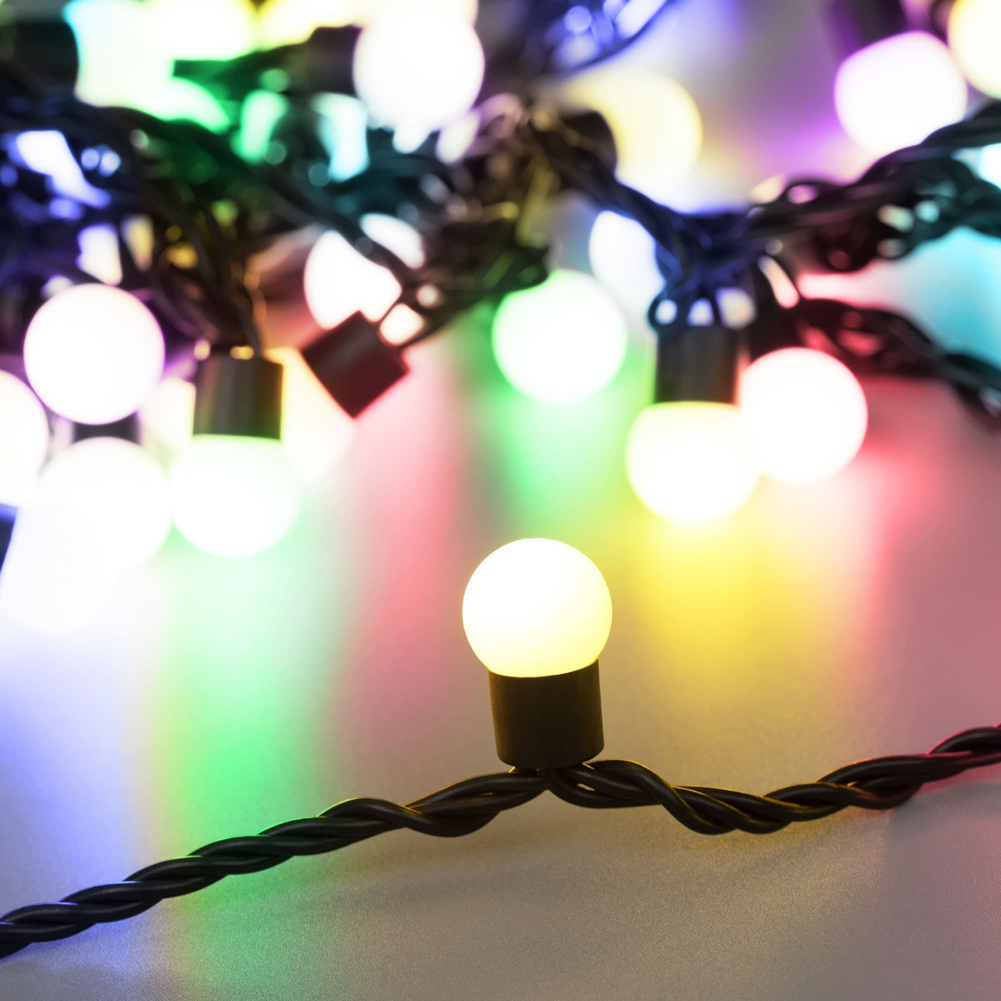 Arlight Светодиодная гирлянда ARD-BALL-CLASSIC-D17.5-20000-BLACK-200LED RGB (230V, 14W) (Ardecoled, IP65) 025592