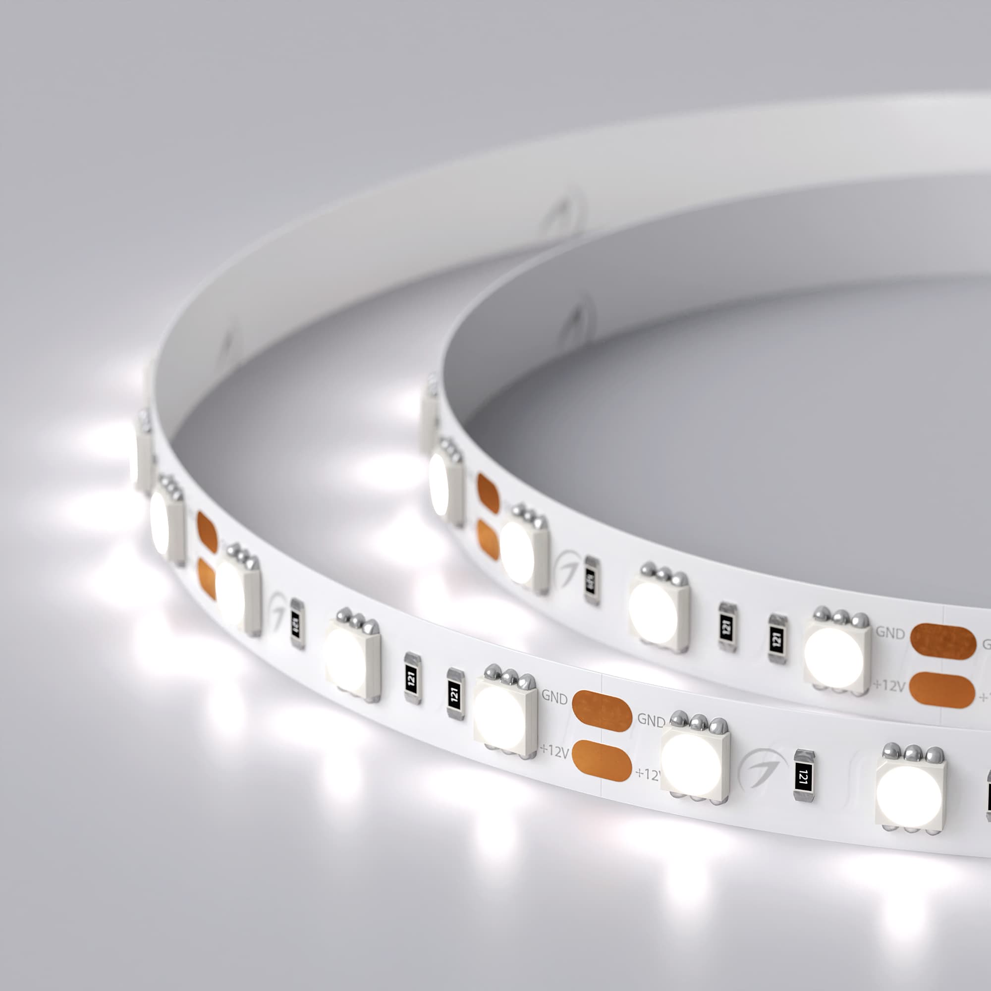 Светодиодная лента RT 2-5000 12V White6000 2x (5060, 300 LED, LUX) (Arlight, 14.4 Вт/м, IP20) 012339(B) — фото 6