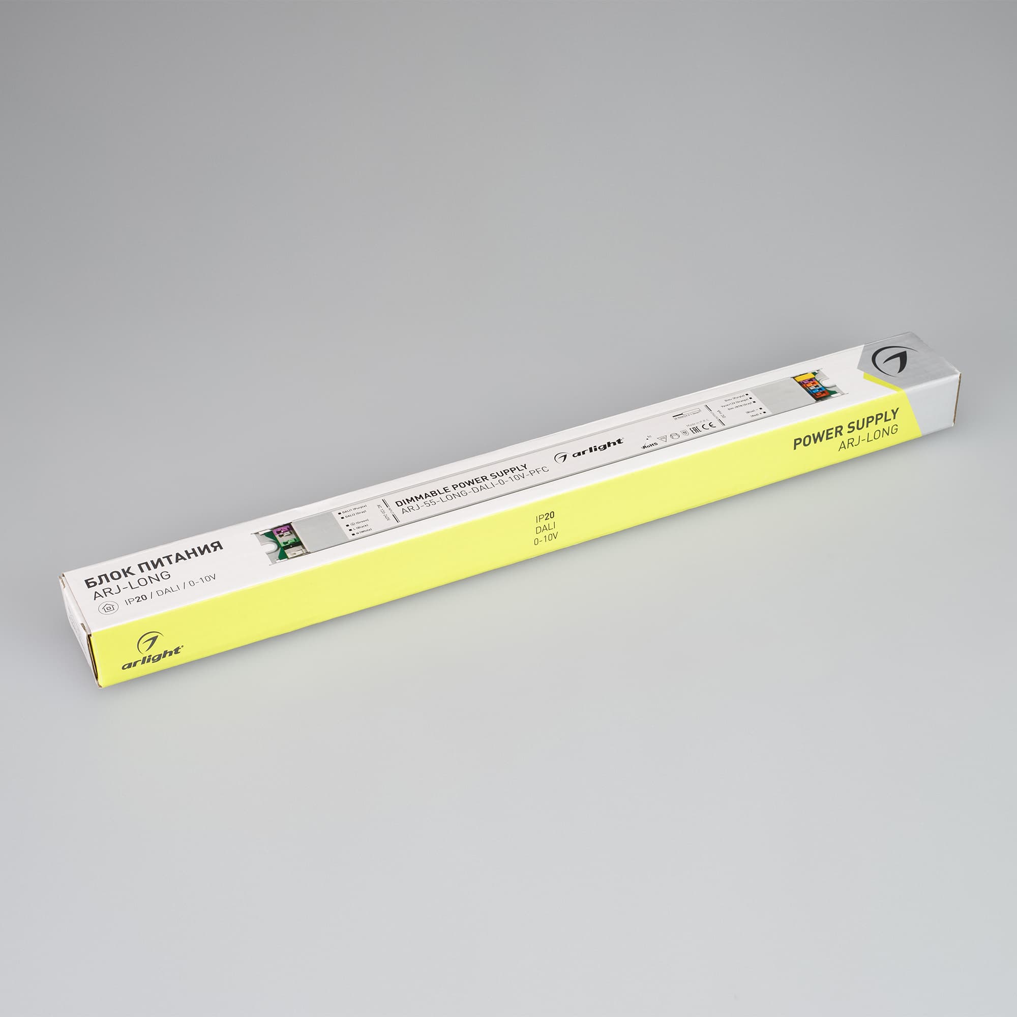 Блок питания ARJ-55-LONG-DALI-0-10V-PFC (55W, 1050mA) (Arlight, IP20 Металл, 7 лет) 028456 — фото 2