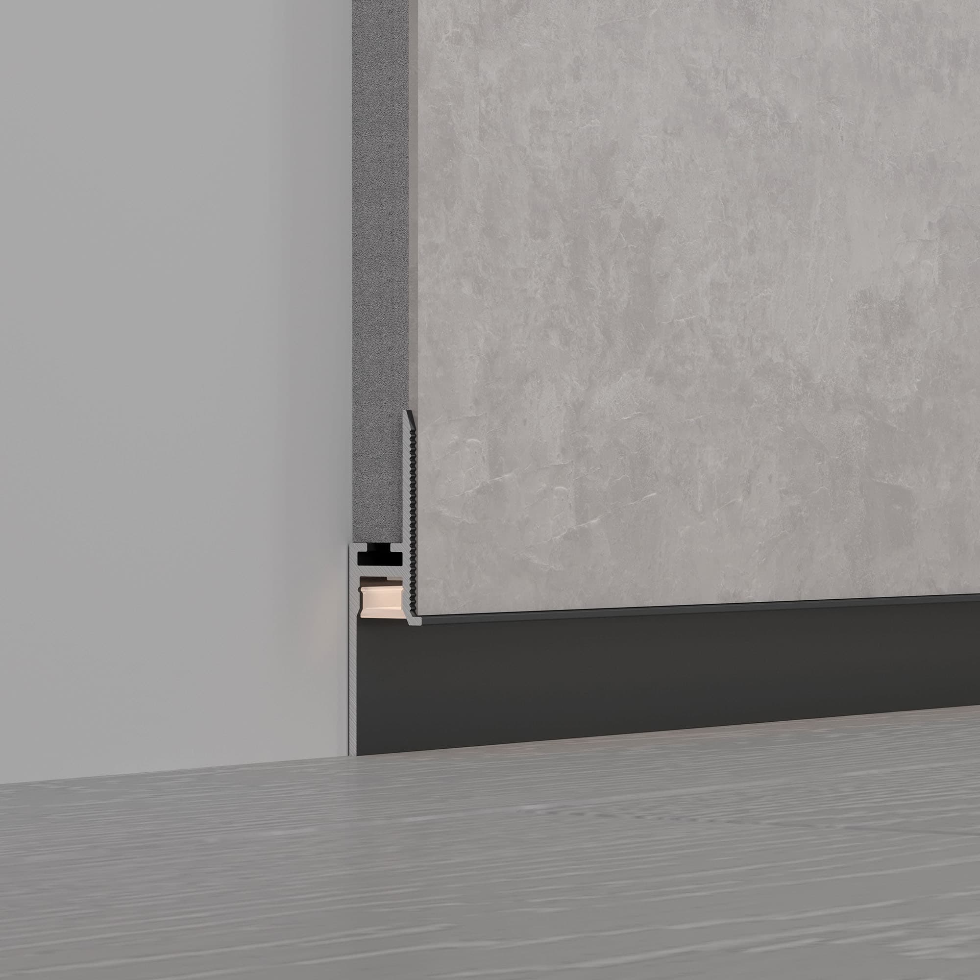 Профиль PLINTUS-FANTOM-H20-2000 BLACK (Arlight, Алюминий) 043618 — фото 4