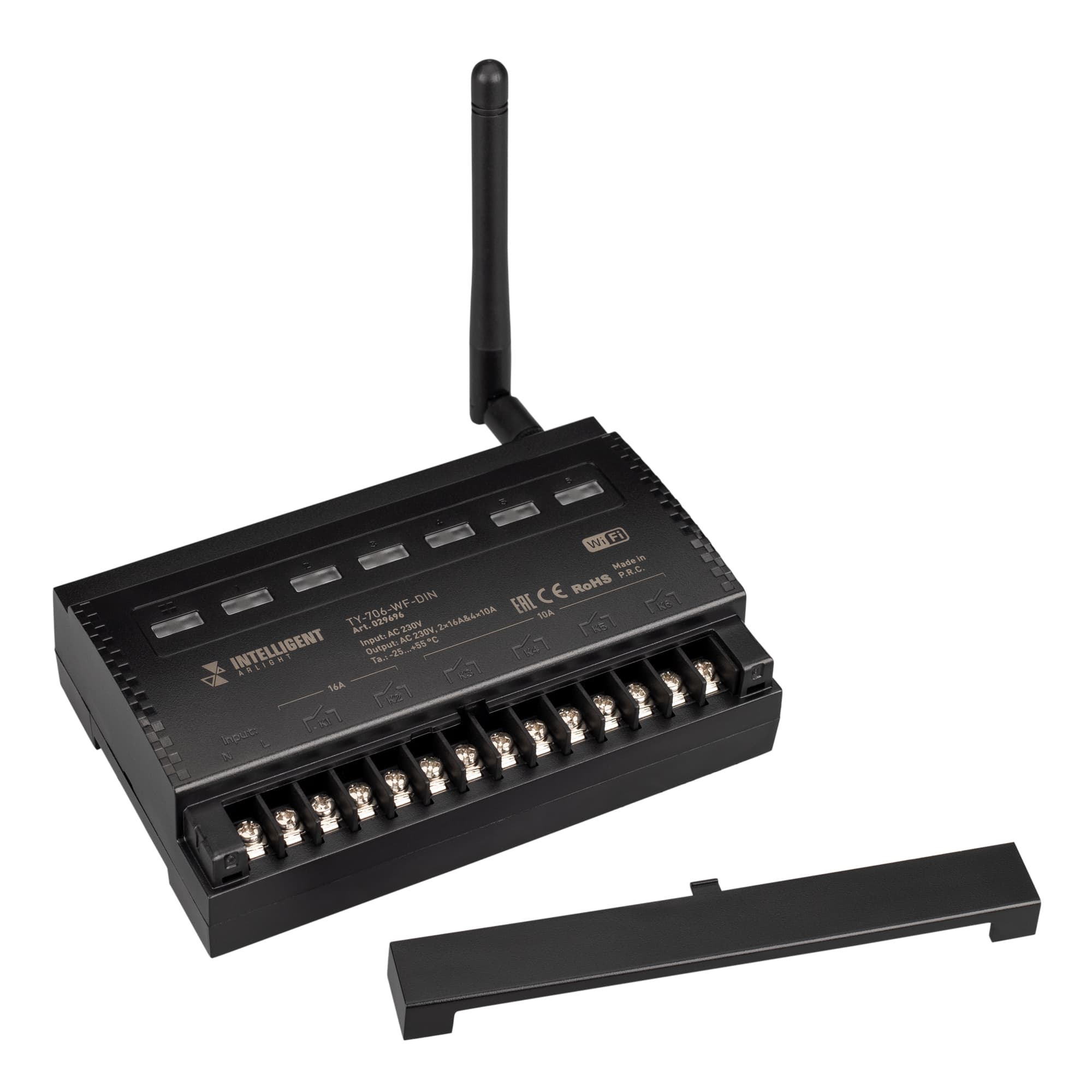 INTELLIGENT ARLIGHT Релейный модуль TY-706-WF-DIN (230V, 2х16A + 4х10А) (IARL, IP20 Пластик, 3 года) 029696 Arlight — фото 2