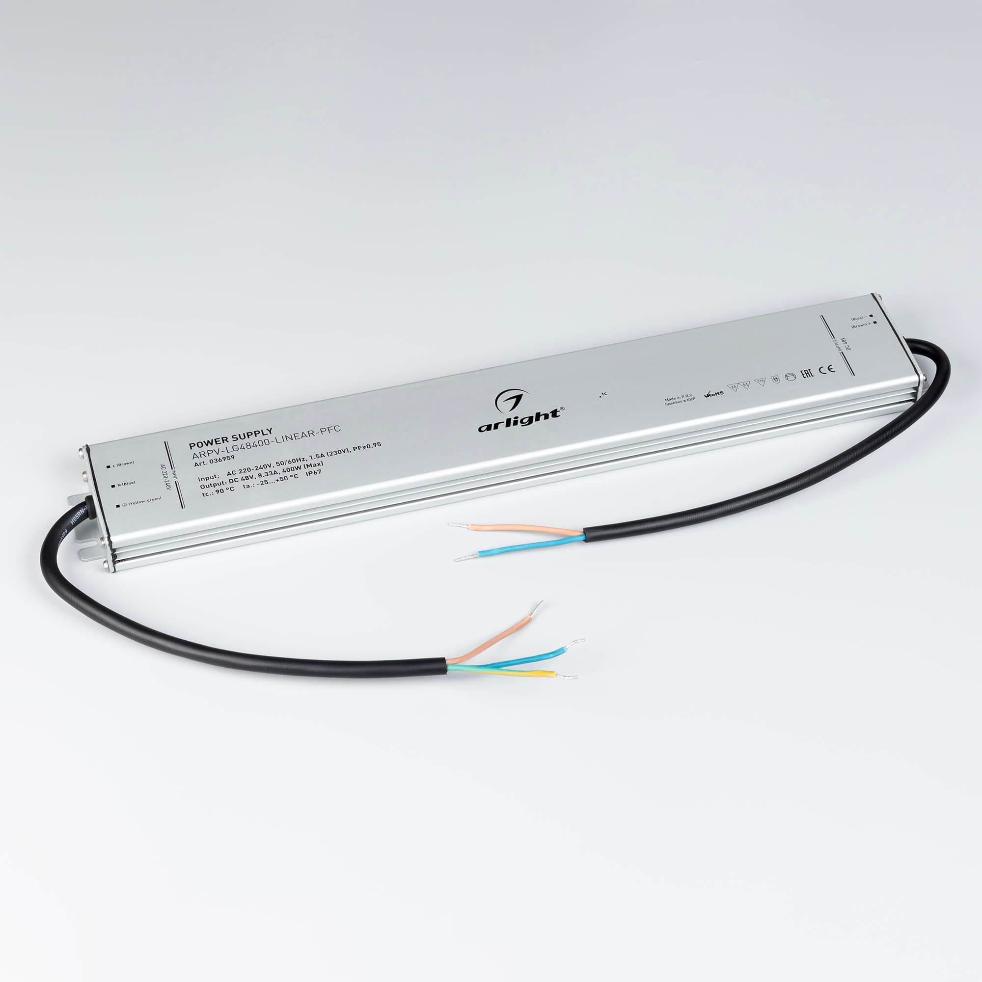 Блок питания ARPV-LG48400-LINEAR-PFC (48V, 8.33A, 400W) (Arlight, IP67 Металл, 5 лет) 036959 — фото 2