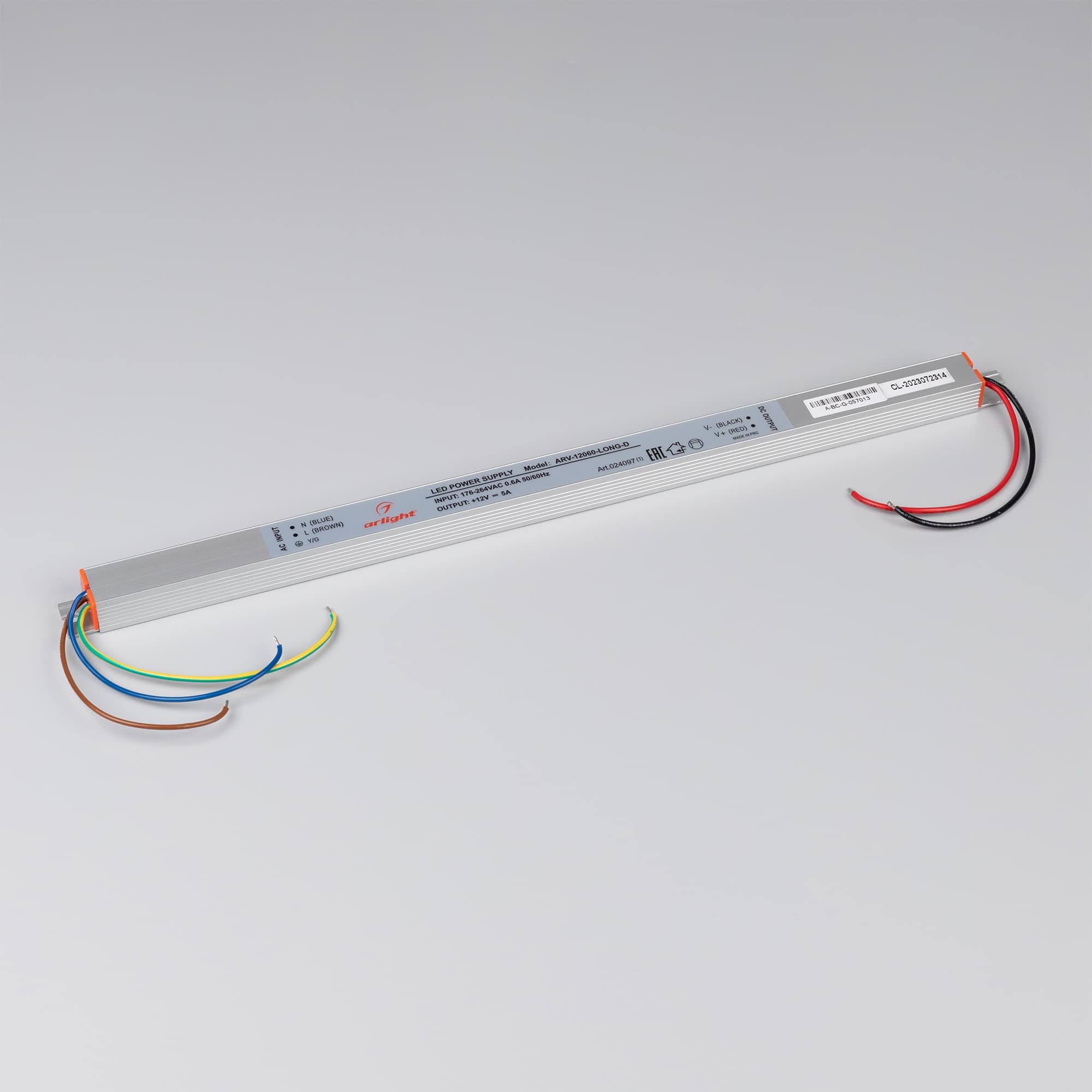 Блок питания ARV-12060-LONG-D (12V, 5A, 60W) (Arlight, IP20 Металл, 2 года) 024097(1) — фото 2