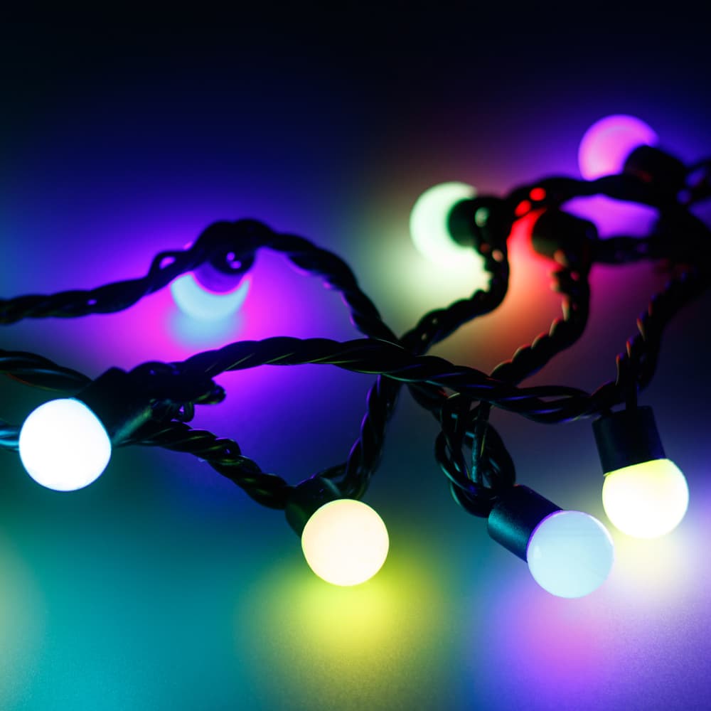 Arlight Светодиодная гирлянда ARD-BALL-PRO-D17.5-20000-BLACK-200LED RGB (230V, 14W) (Ardecoled, IP65) 025593