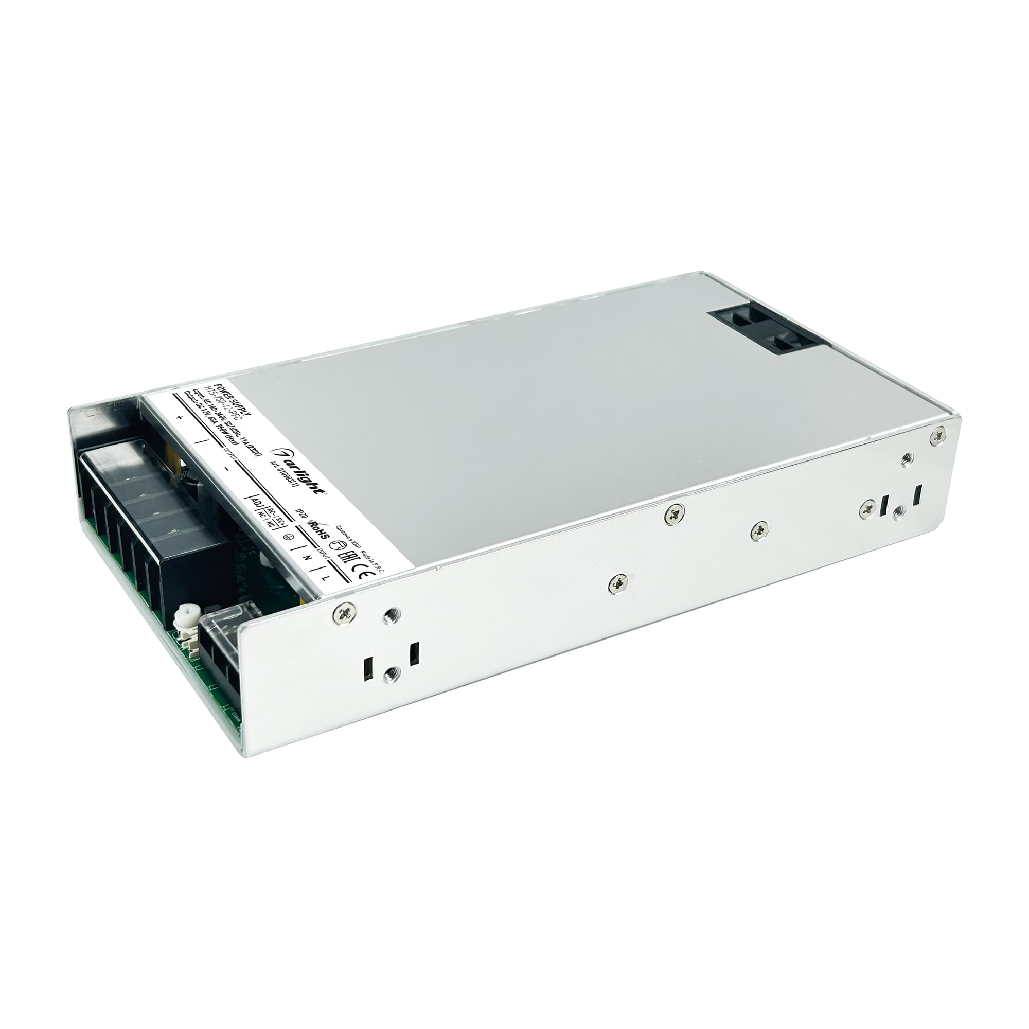 Блок питания HTS-750-12-PFC (12V, 63A, 750W) (Arlight, IP20 Сетка, 3 года) 010983(1)