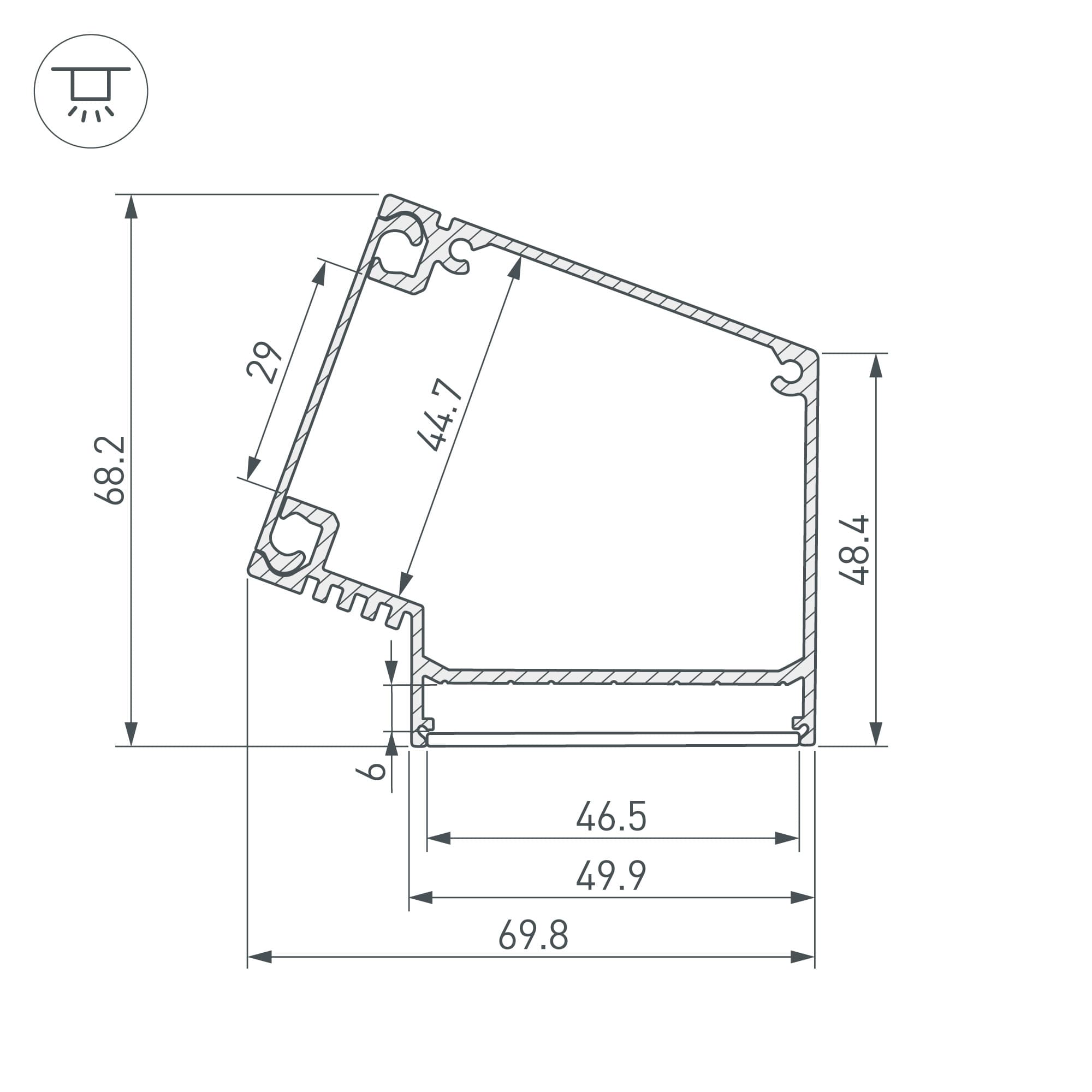 Профиль BOX73-A30-2000 ANOD (Arlight, Алюминий) 017352 Arlight — фото 4