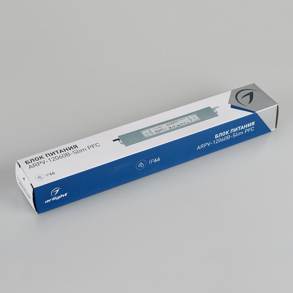 Блок питания ARPV-ST12060-SLIM-PFC-B (12V, 5.0A, 60W) (Arlight, IP67 Металл, 3 года) 023547 — фото 2