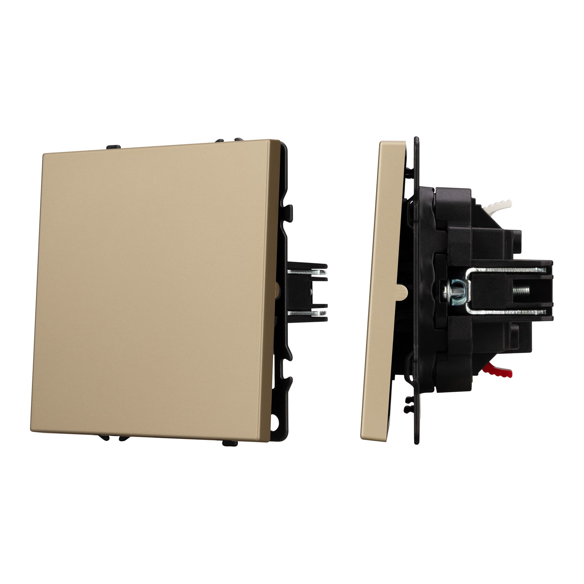 Механизм выключателя одноклавишный проходной SWT-NOBE-MKP1-SFPL-GD (230V, 10A) (Arlight, Золотой песок) 054247