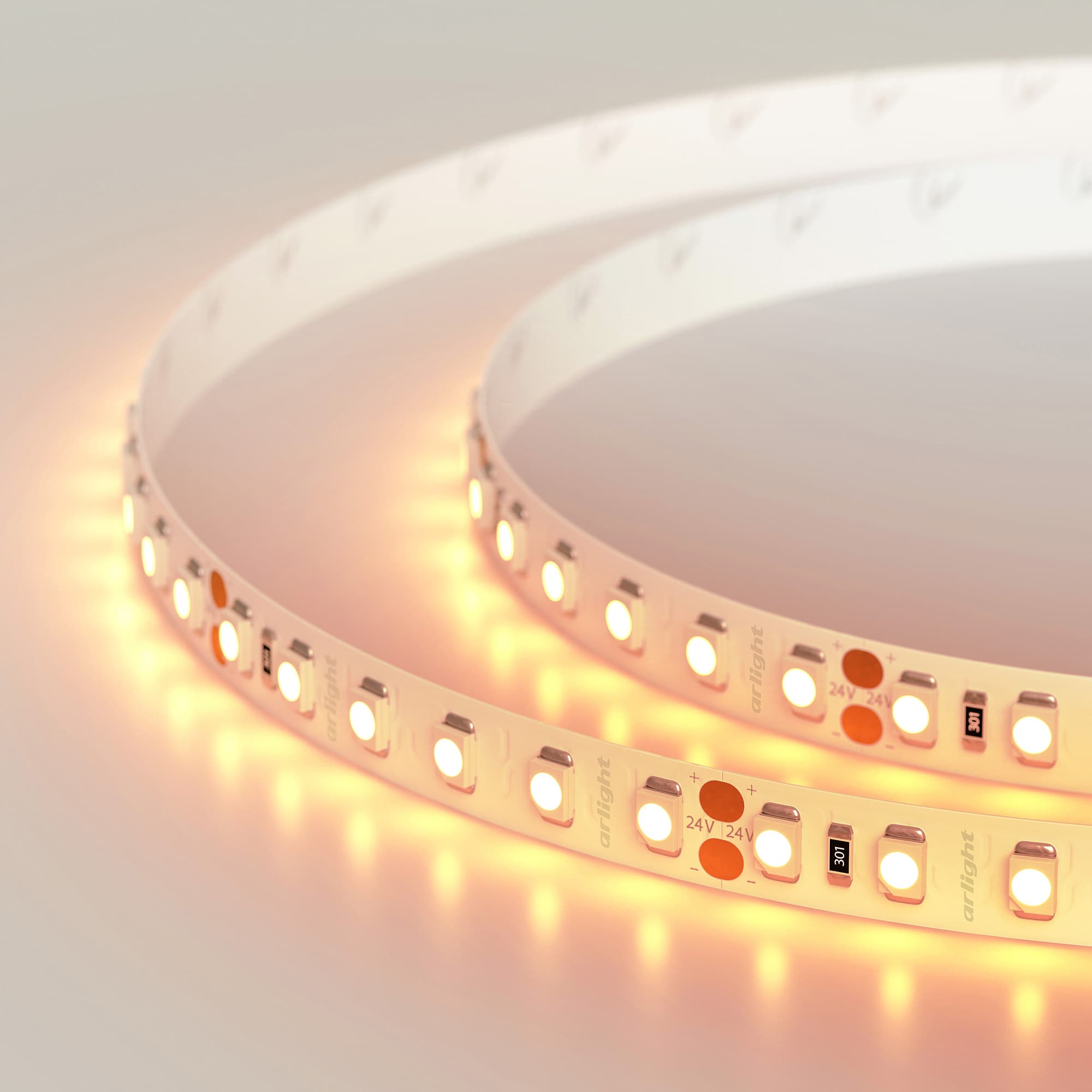 Светодиодная лента RT 2-5000 24V Orange 2x (3528, 600 LED, LUX) (Arlight, 9.6 Вт/м, IP20) 015896 — фото 4