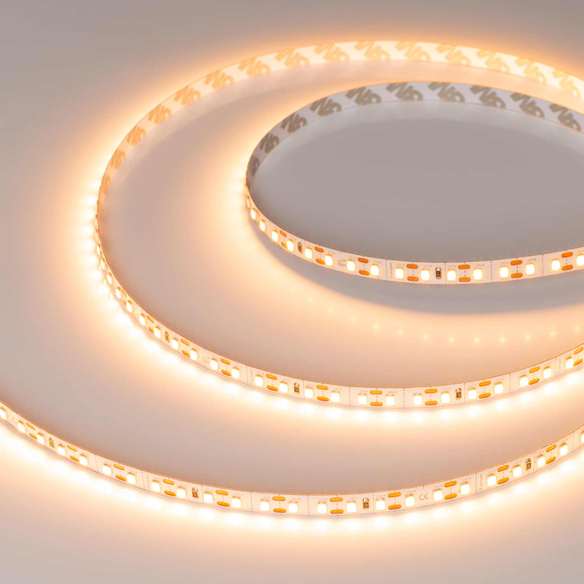 Светодиодная лента FC-A120-8mm 24V Warm2400-CX1 (10 W/m, IP20, 5m) (Arlight, резка 1 светодиод) 052798 — фото 1