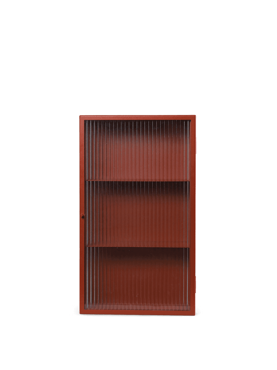 Ferm Living Haze Wall Cabinet - Reeded Glass - Oxide Red — фото 1