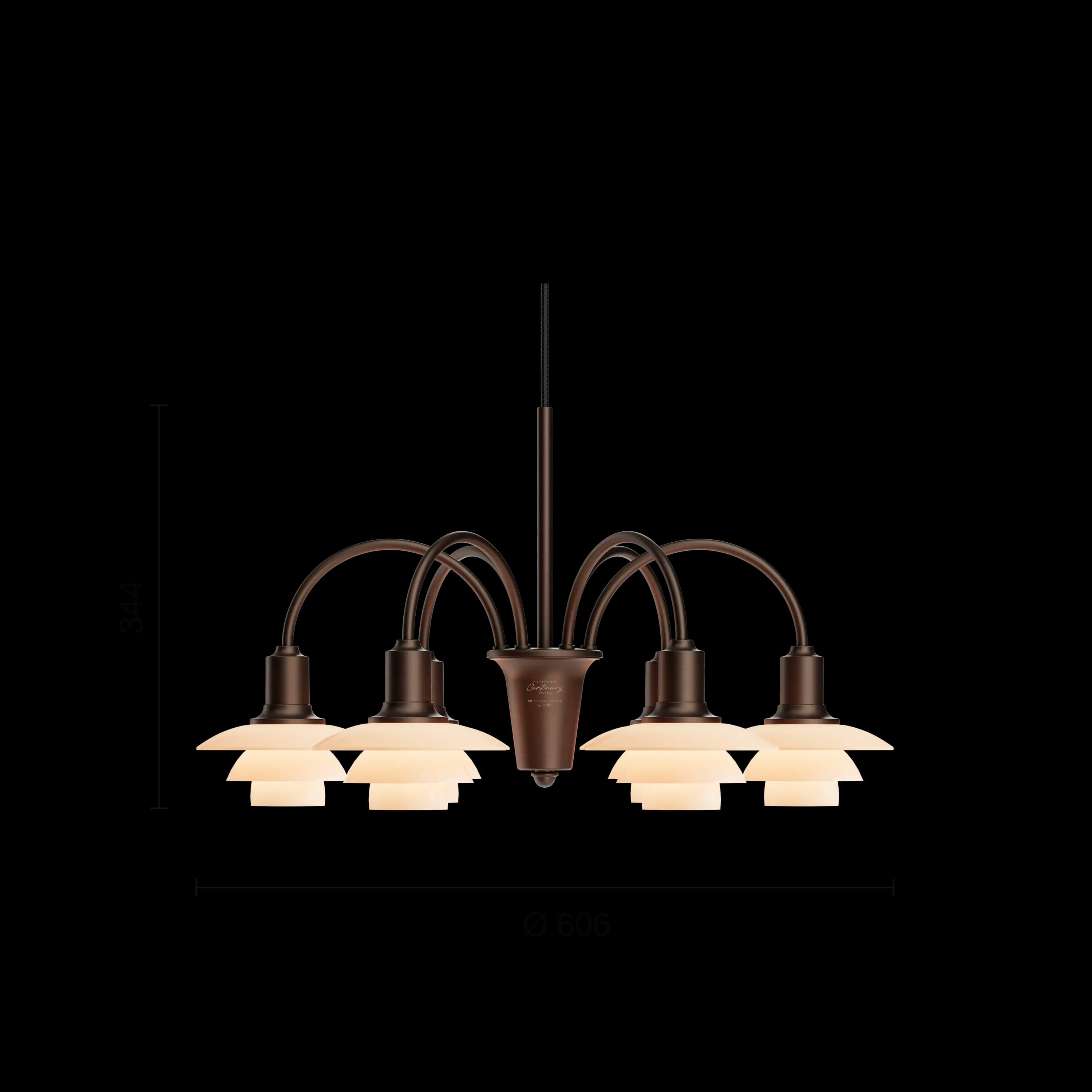 Louis Poulsen PH 1/1 Chandelier Centenary Edition Aged brass/dusty terracotta 6-ARMS — фото 13